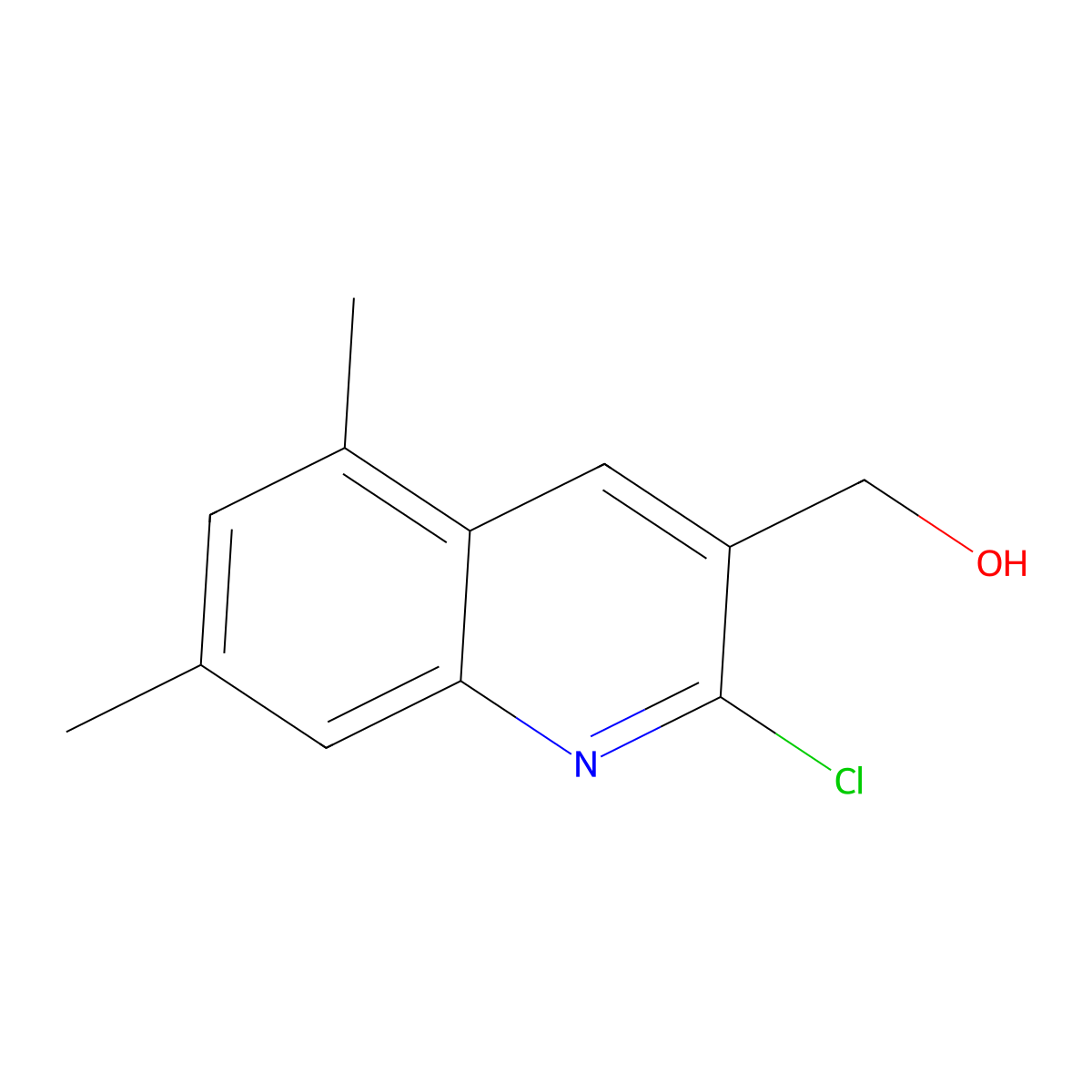 (2-Chloro-5,7-dimethylquinolin-3-yl)methanol molecular structure, CAS 1017464-08-2