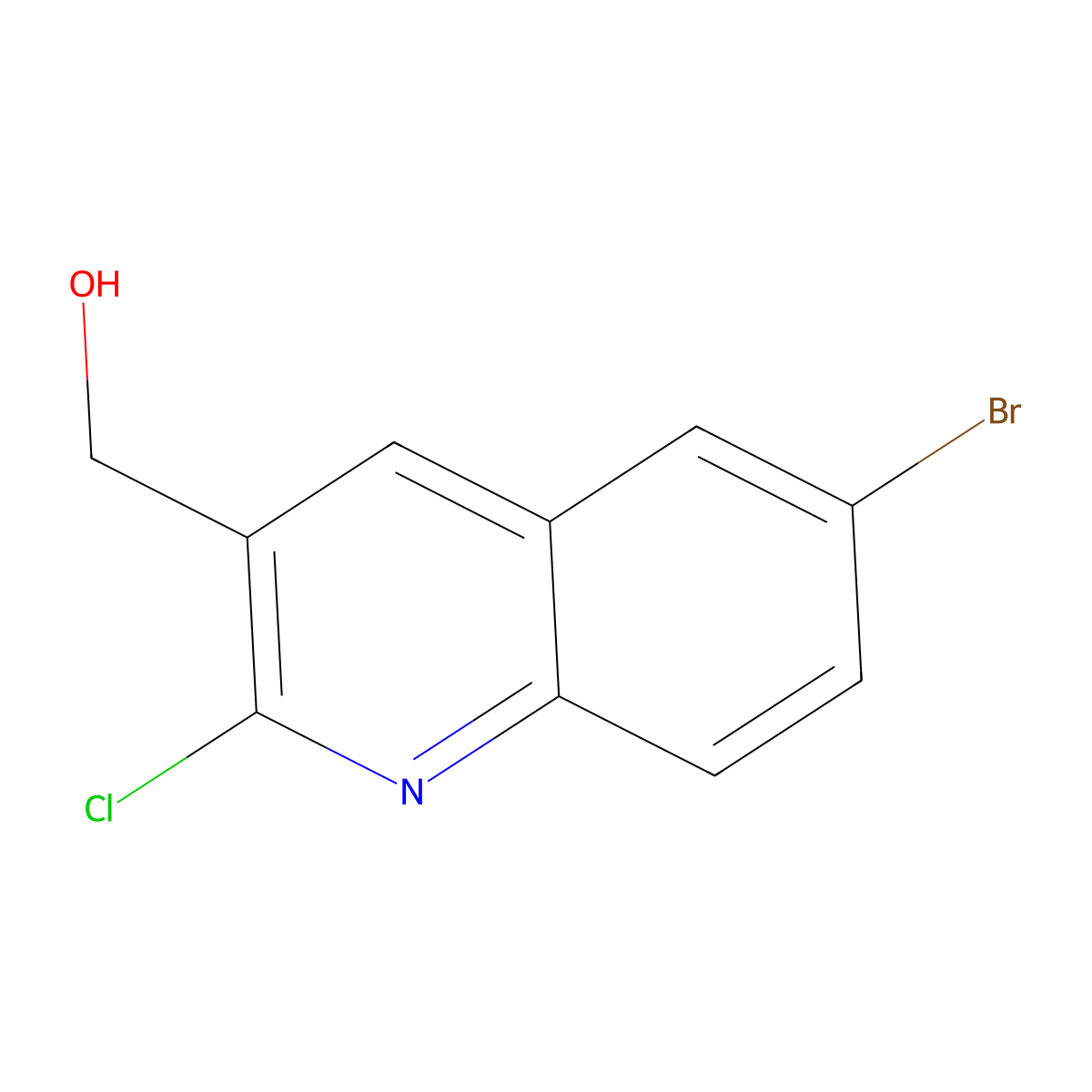 6-Bromo-2-chloroquinoline-3-methanol molecular structure, CAS 1017464-16-2