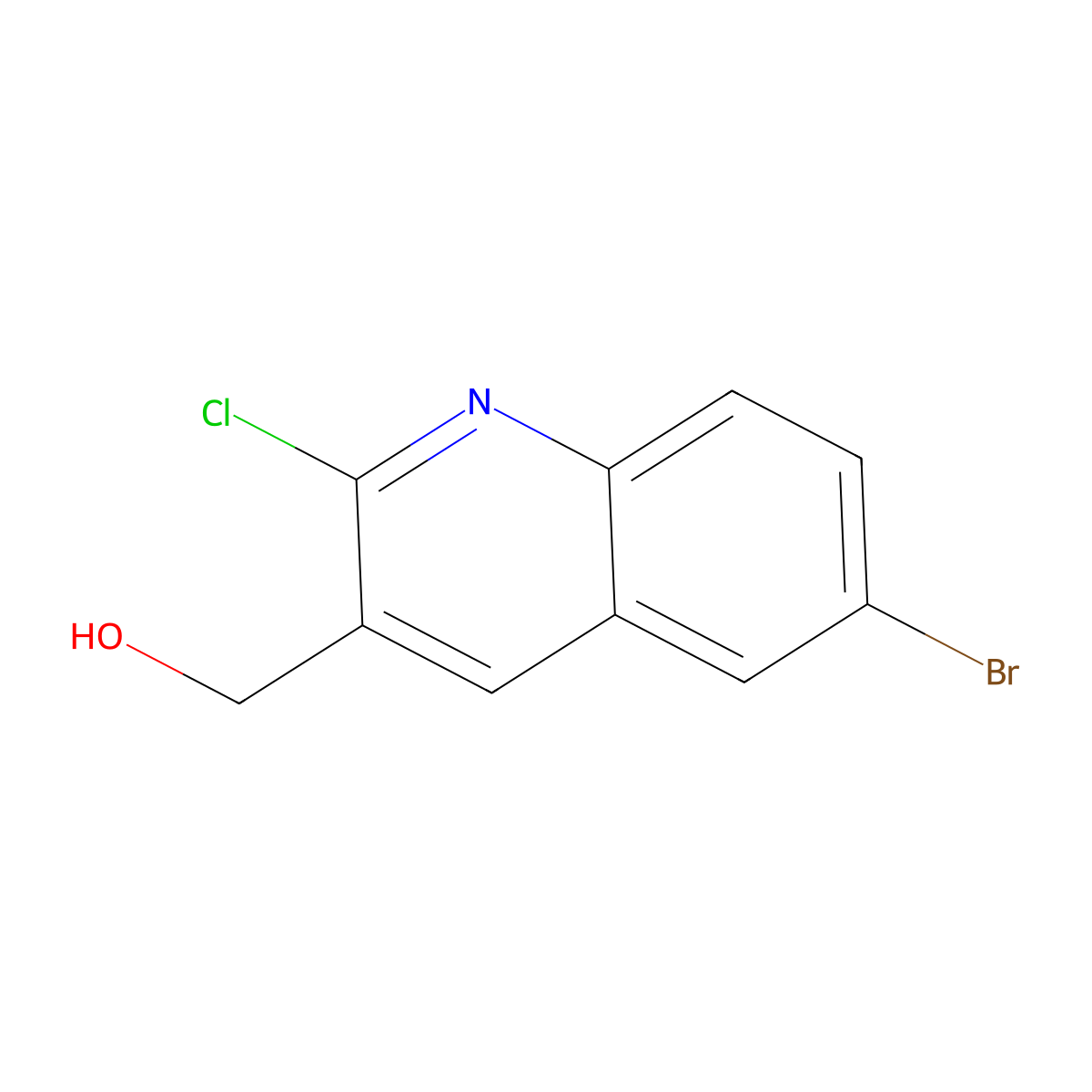 6-Bromo-2-chloroquinoline-3-methanol molecular structure, CAS 1017464-16-2