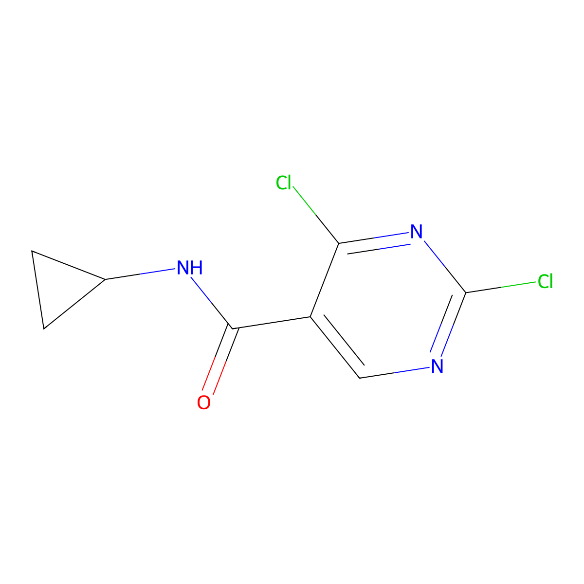2,4-dichloro-N-cyclopropylpyrimidine-5-carboxamide molecular structure, CAS 1017464-37-7