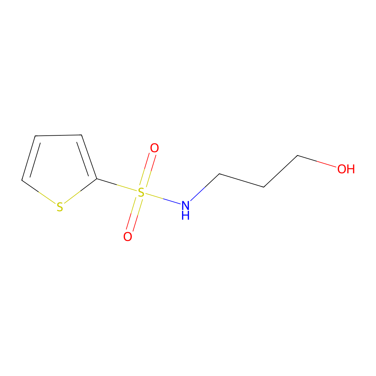 N-(3-hydroxypropyl)thiophene-2-sulfonamide molecular structure, CAS 1017464-61-7