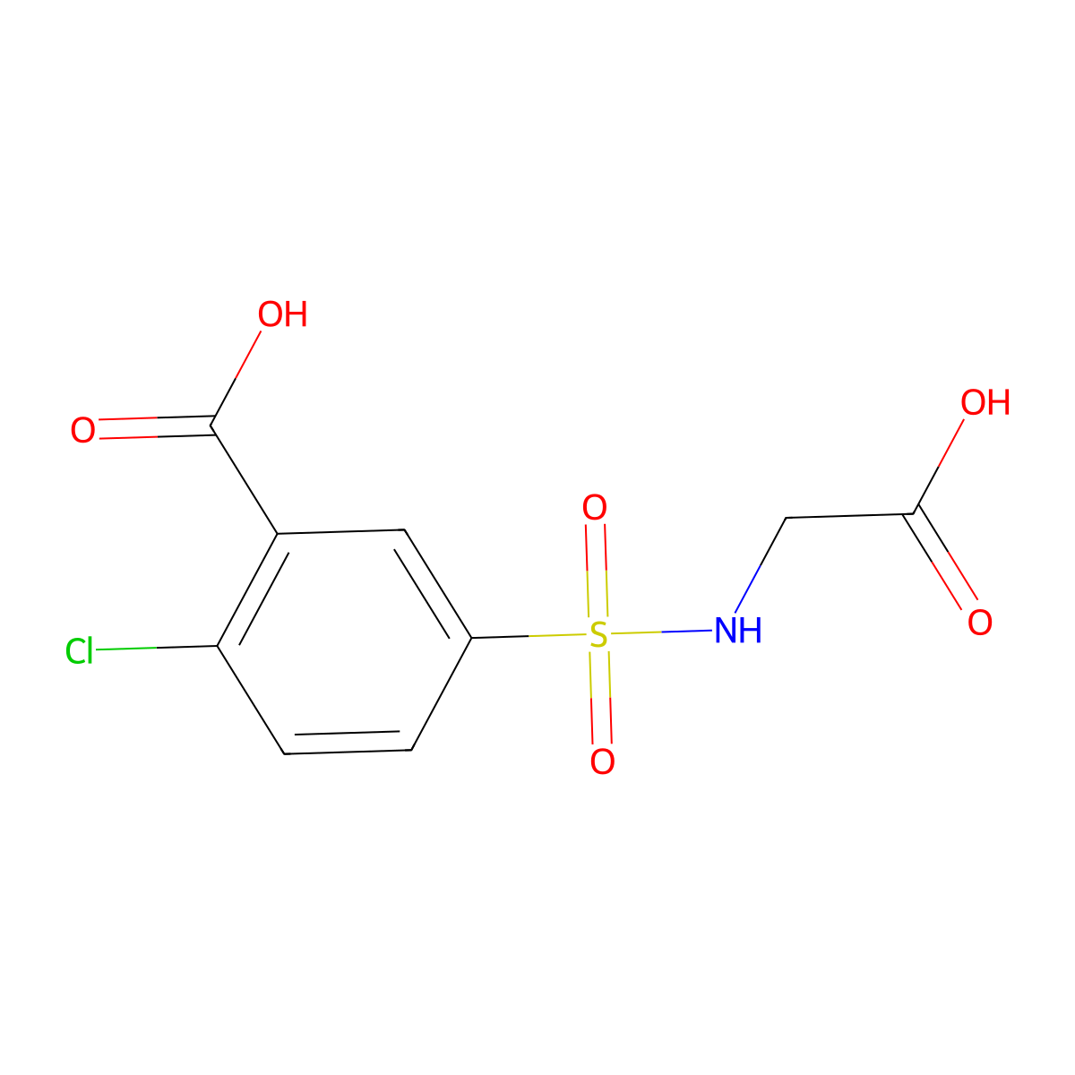 5-[(Carboxymethyl)sulfamoyl]-2-chlorobenzoic acid molecular structure, CAS 1017464-69-5