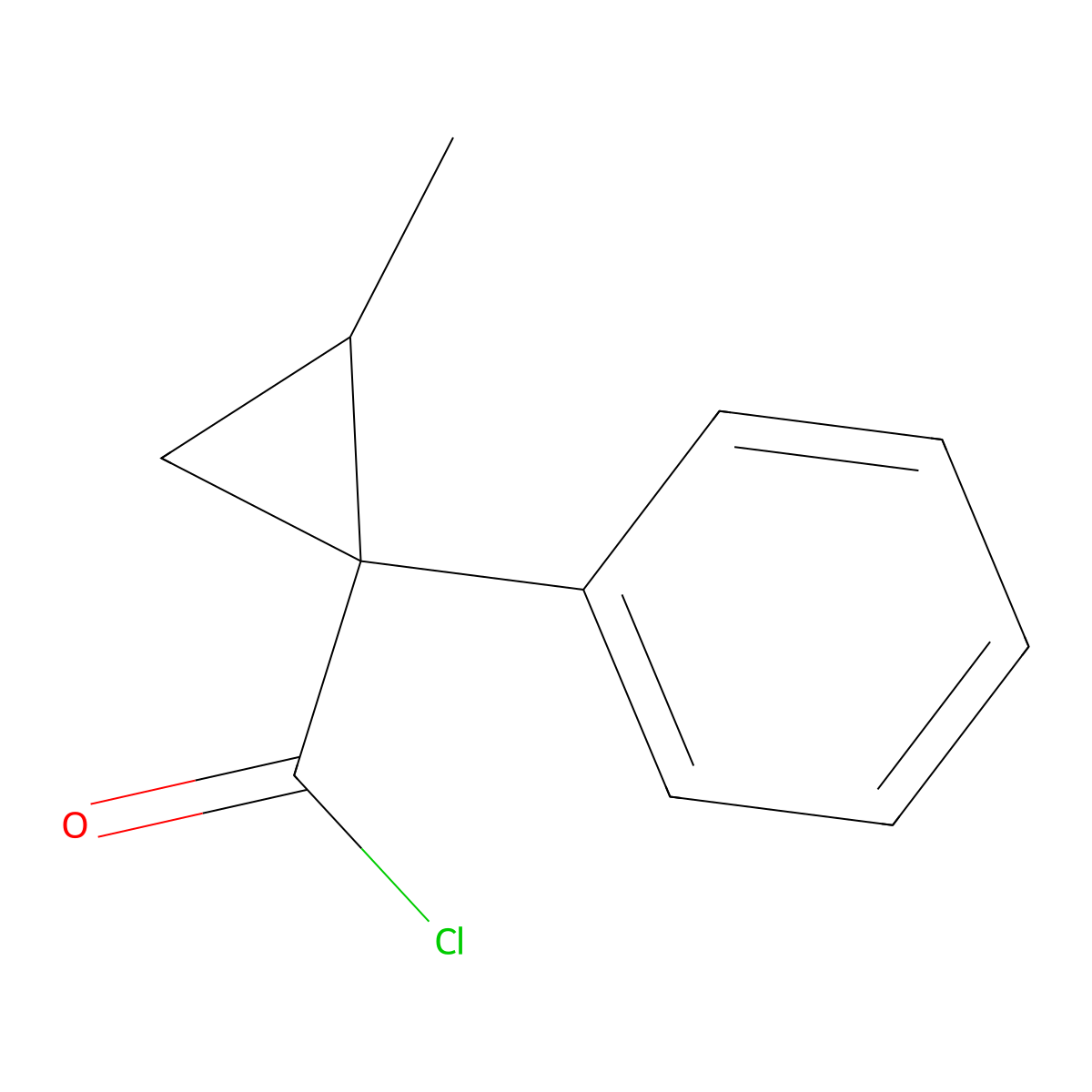 2-Methyl-1-phenylcyclopropane-1-carbonyl chloride molecular structure, CAS 1017465-06-3