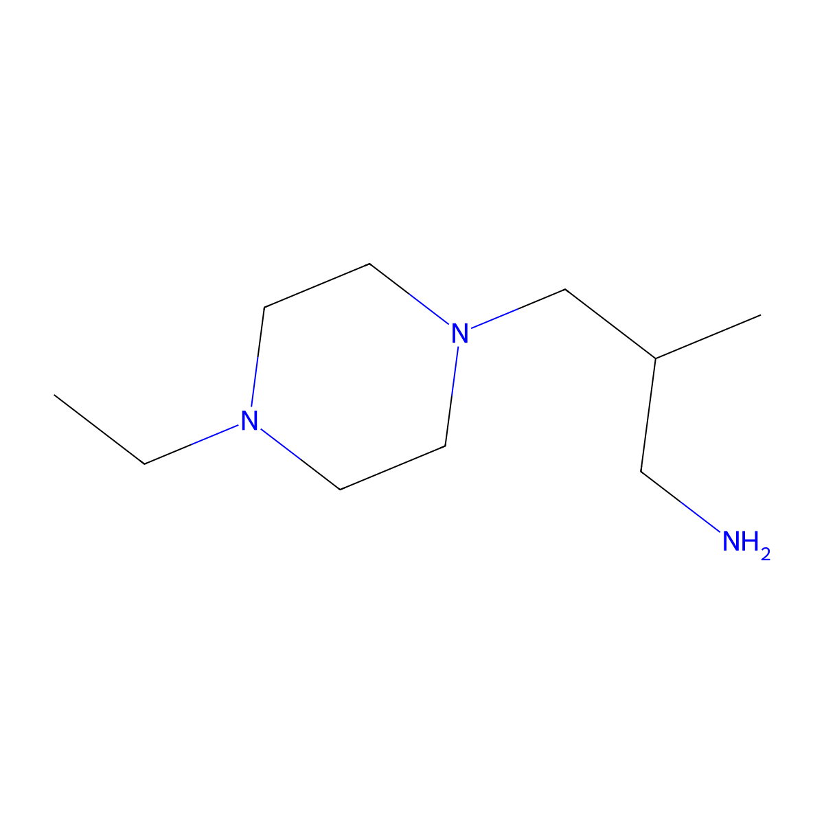 3-(4-Ethylpiperazin-1-yl)-2-methylpropan-1-amine molecular structure, CAS 1017465-49-4