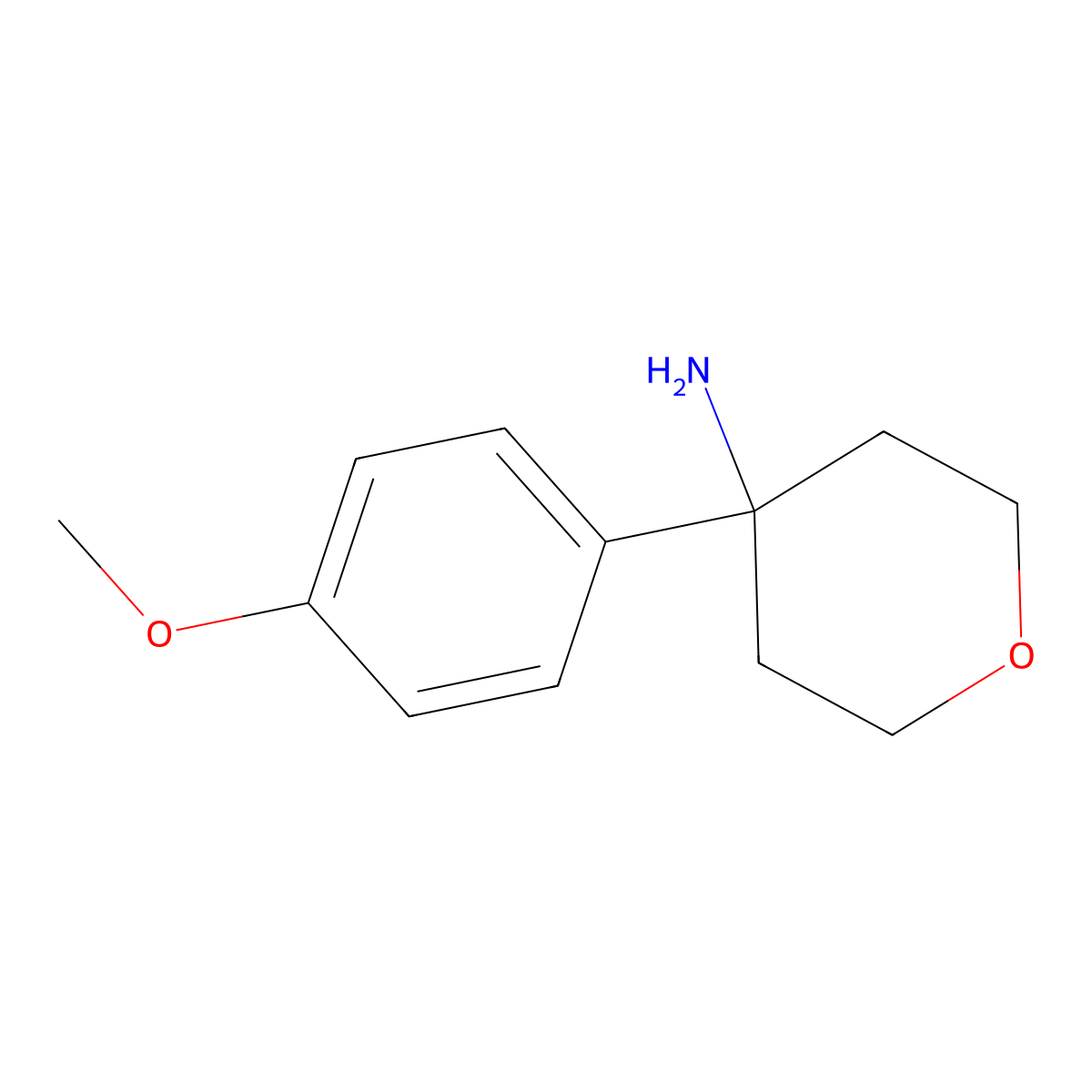 4-(4-Methoxyphenyl)oxan-4-amine molecular structure, CAS 1017465-69-8