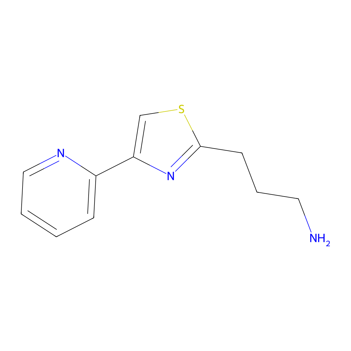 3-[4-(Pyridin-2-yl)-1,3-thiazol-2-yl]propan-1-amine molecular structure, CAS 1017468-78-8