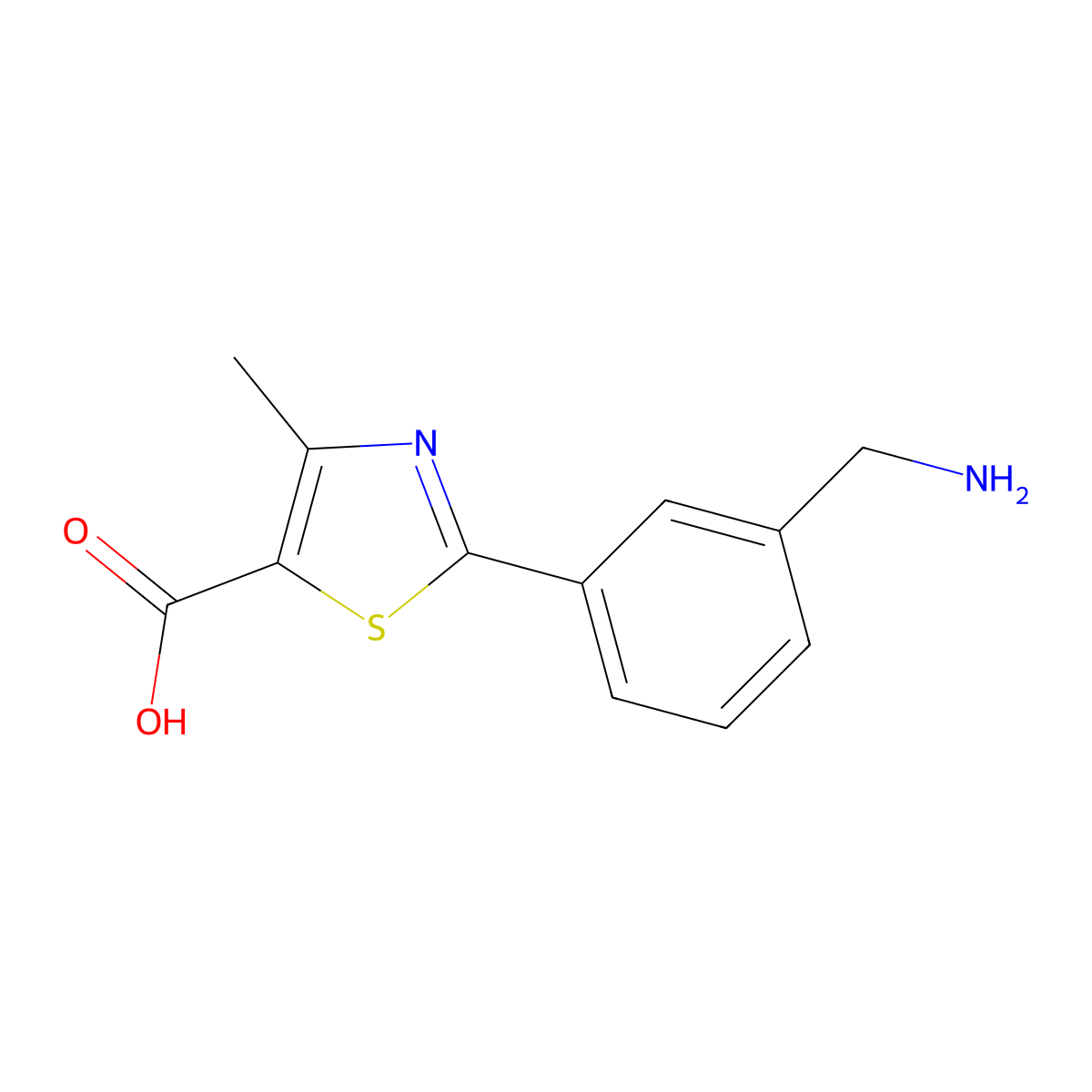 2-[3-(Aminomethyl)phenyl]-4-methyl-1,3-thiazole-5-carboxylic acid molecular structure, CAS 1017469-76-9