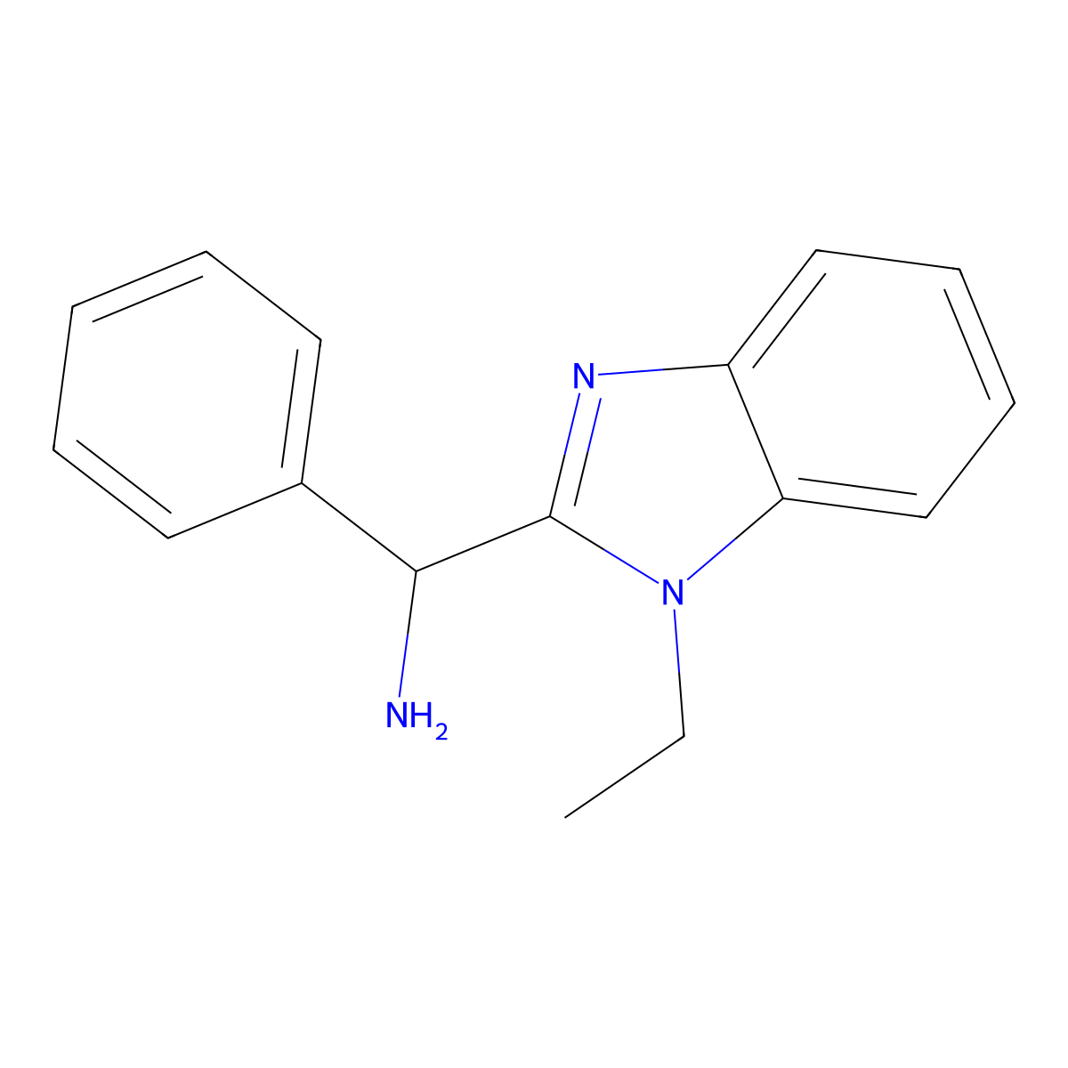 C-(1-Ethyl-1H-benzoimidazol-2-yl)-C-phenyl-methylamine molecular structure, CAS 1017470-41-5