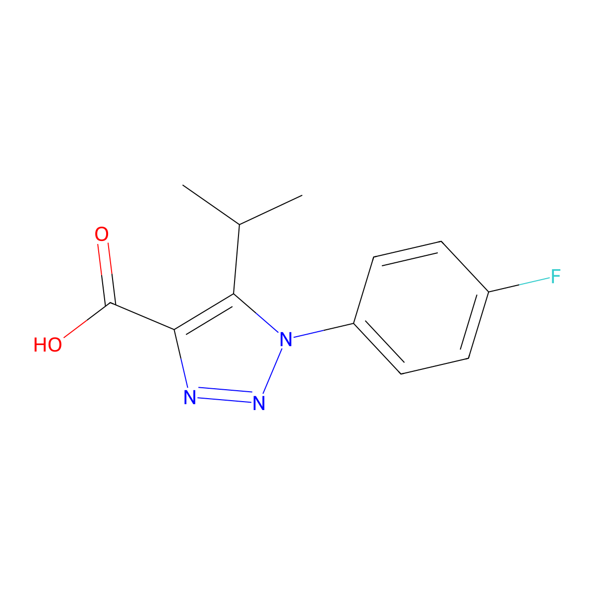 1-(4-fluorophenyl)-5-(propan-2-yl)-1H-1,2,3-triazole-4-carboxylic acid molecular structure, CAS 1017470-58-4
