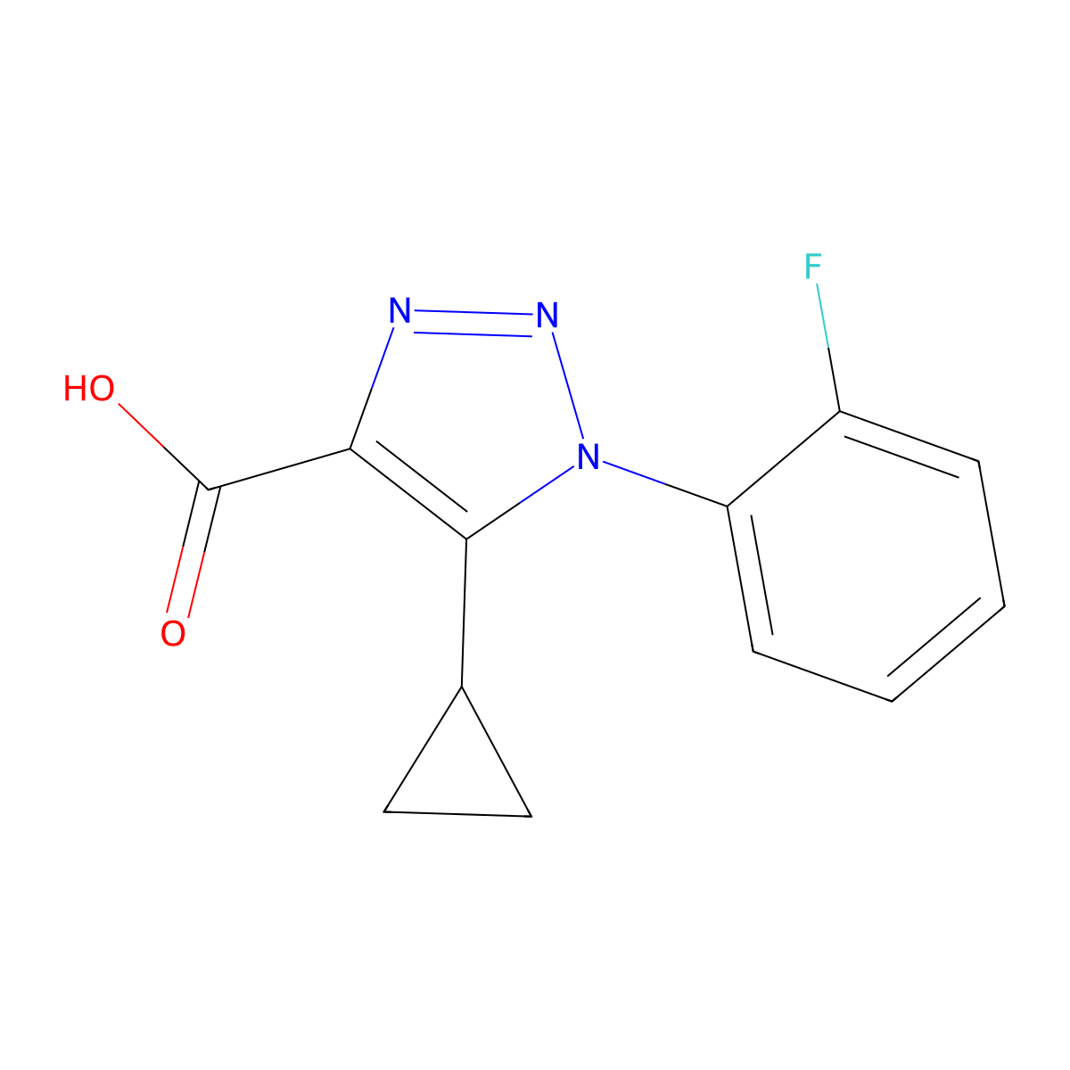 5-cyclopropyl-1-(2-fluorophenyl)-1H-1,2,3-triazole-4-carboxylic acid molecular structure, CAS 1017470-62-0