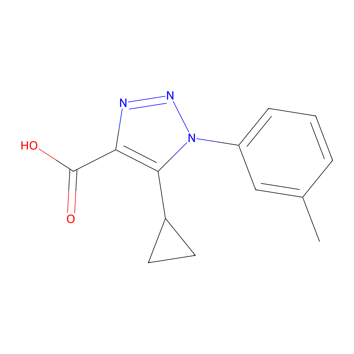 5-cyclopropyl-1-(3-methylphenyl)-1H-1,2,3-triazole-4-carboxylic acid molecular structure, CAS 1017470-78-8