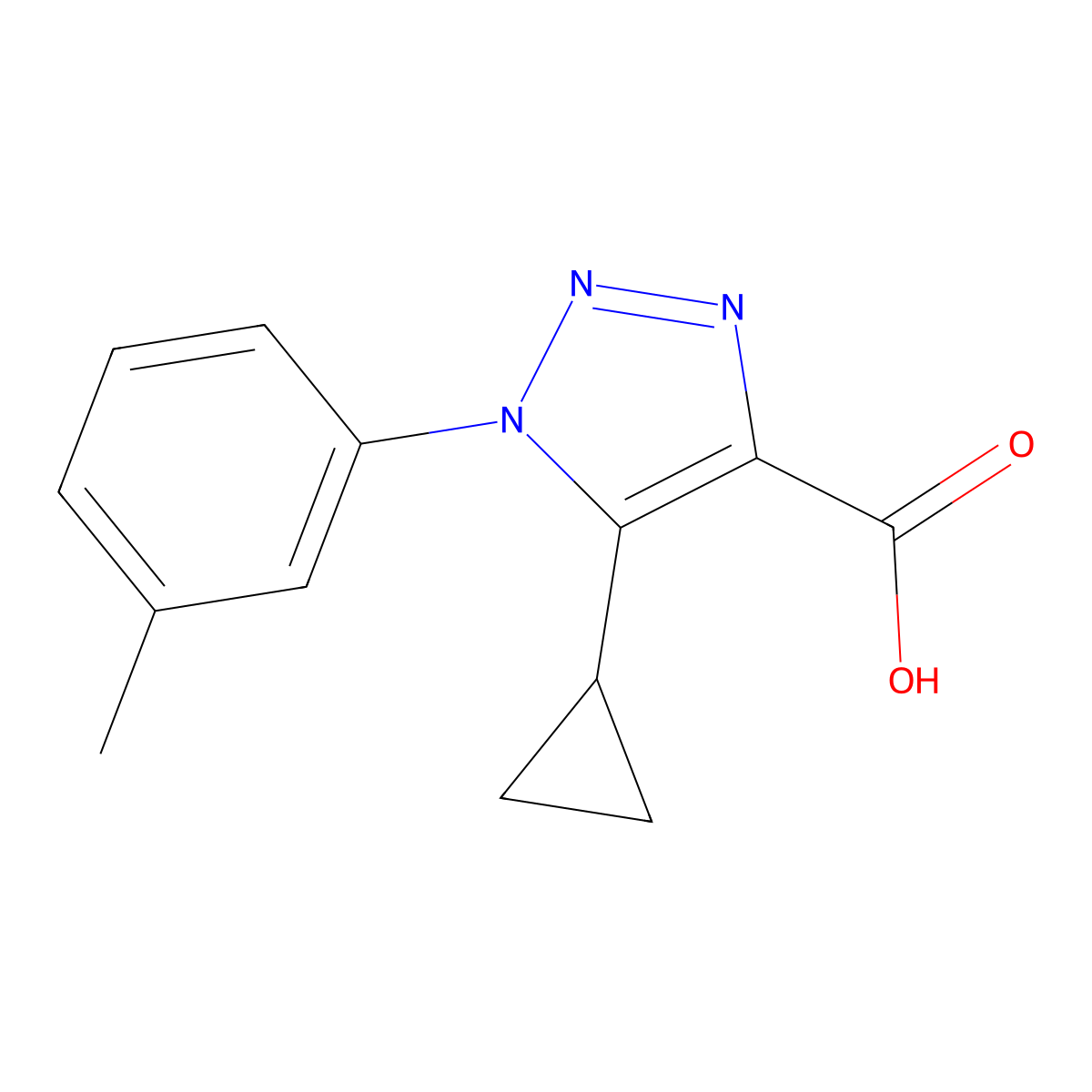 5-cyclopropyl-1-(3-methylphenyl)-1H-1,2,3-triazole-4-carboxylic acid molecular structure, CAS 1017470-78-8