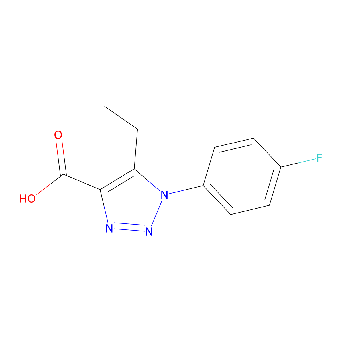 5-ethyl-1-(4-fluorophenyl)-1H-1,2,3-triazole-4-carboxylic acid molecular structure, CAS 1017470-82-4