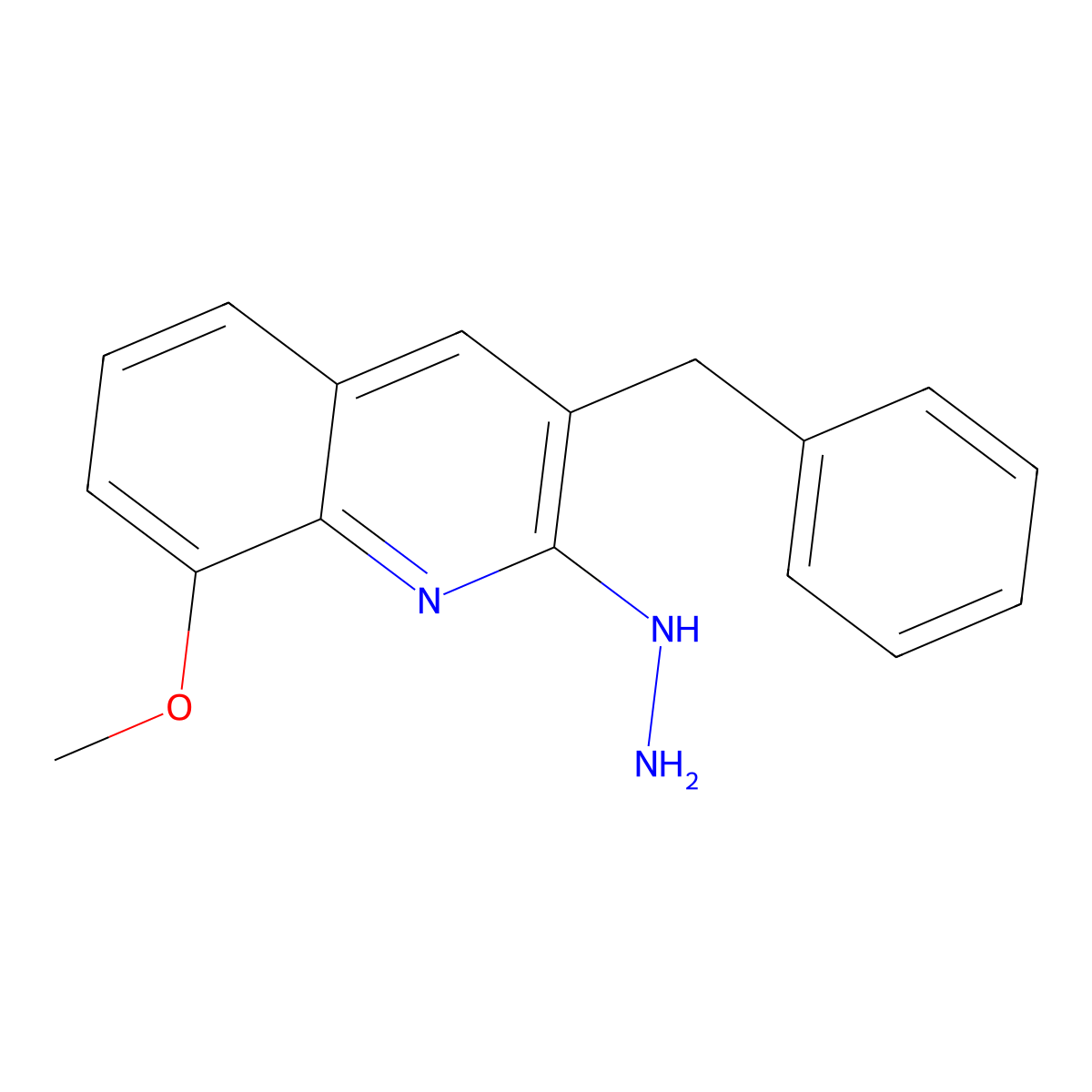 3-Benzyl-2-hydrazinyl-8-methoxyquinoline molecular structure, CAS 1017470-83-5