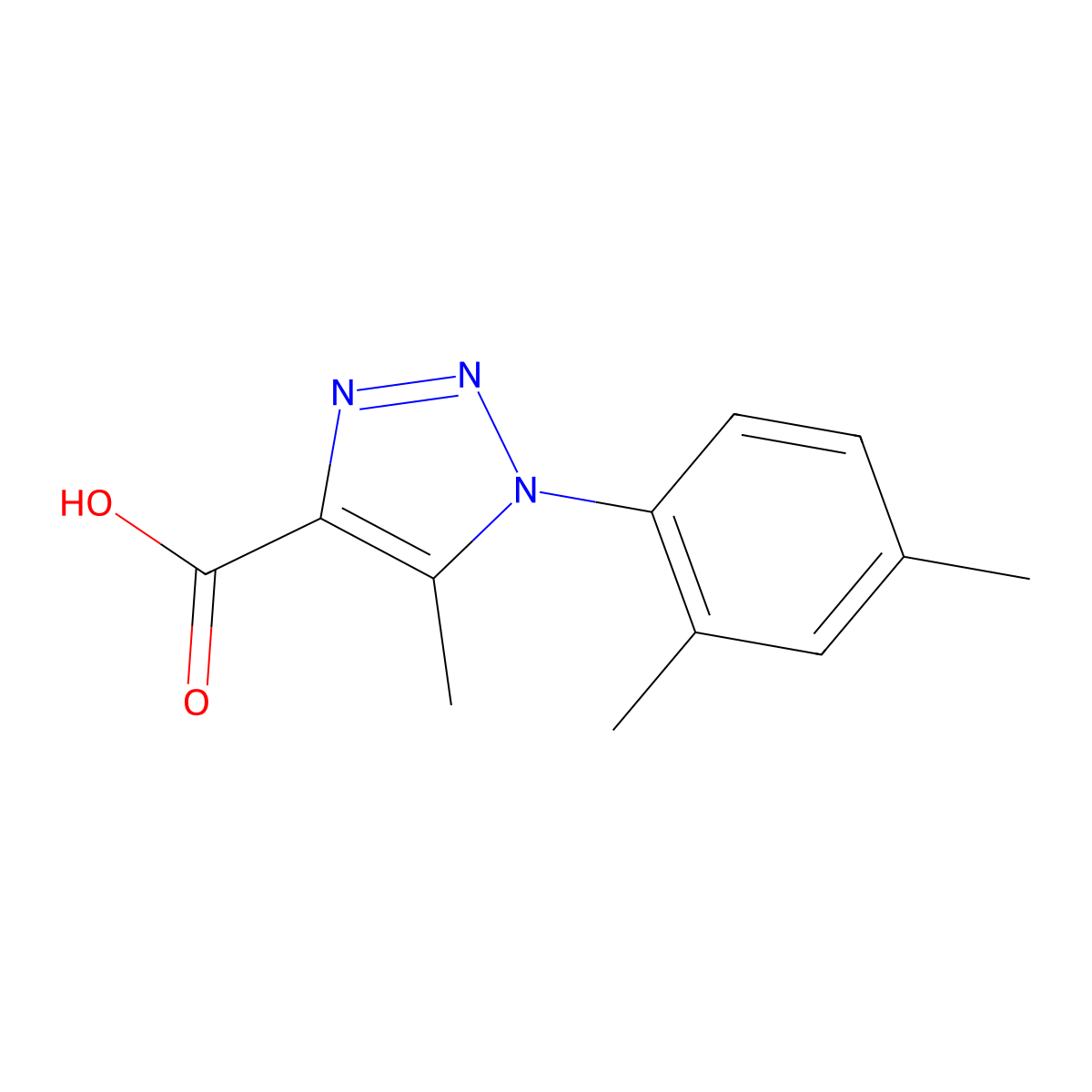 1-(2,4-dimethylphenyl)-5-methyl-1H-1,2,3-triazole-4-carboxylic acid molecular structure, CAS 1017470-86-8