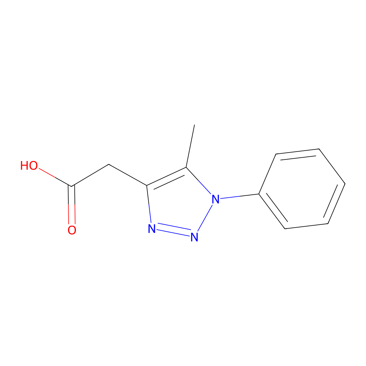 2-(5-methyl-1-phenyl-1H-1,2,3-triazol-4-yl)acetic acid molecular structure, CAS 1017470-94-8