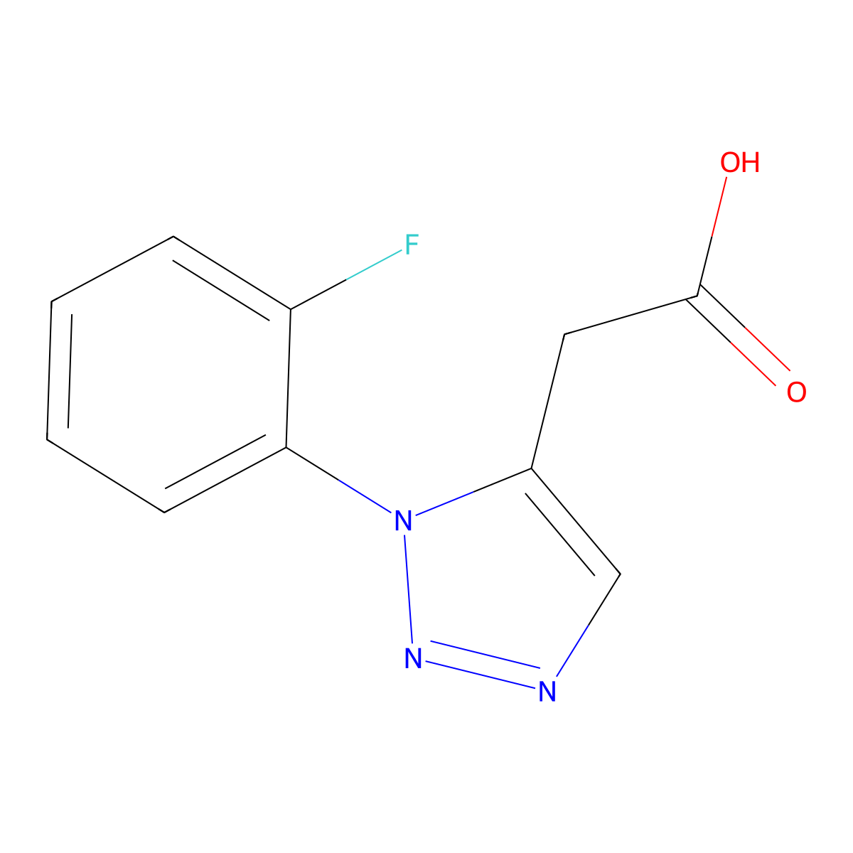 [1-(2-fluorophenyl)-1H-1,2,3-triazol-5-yl]acetic acid molecular structure, CAS 1017471-20-3