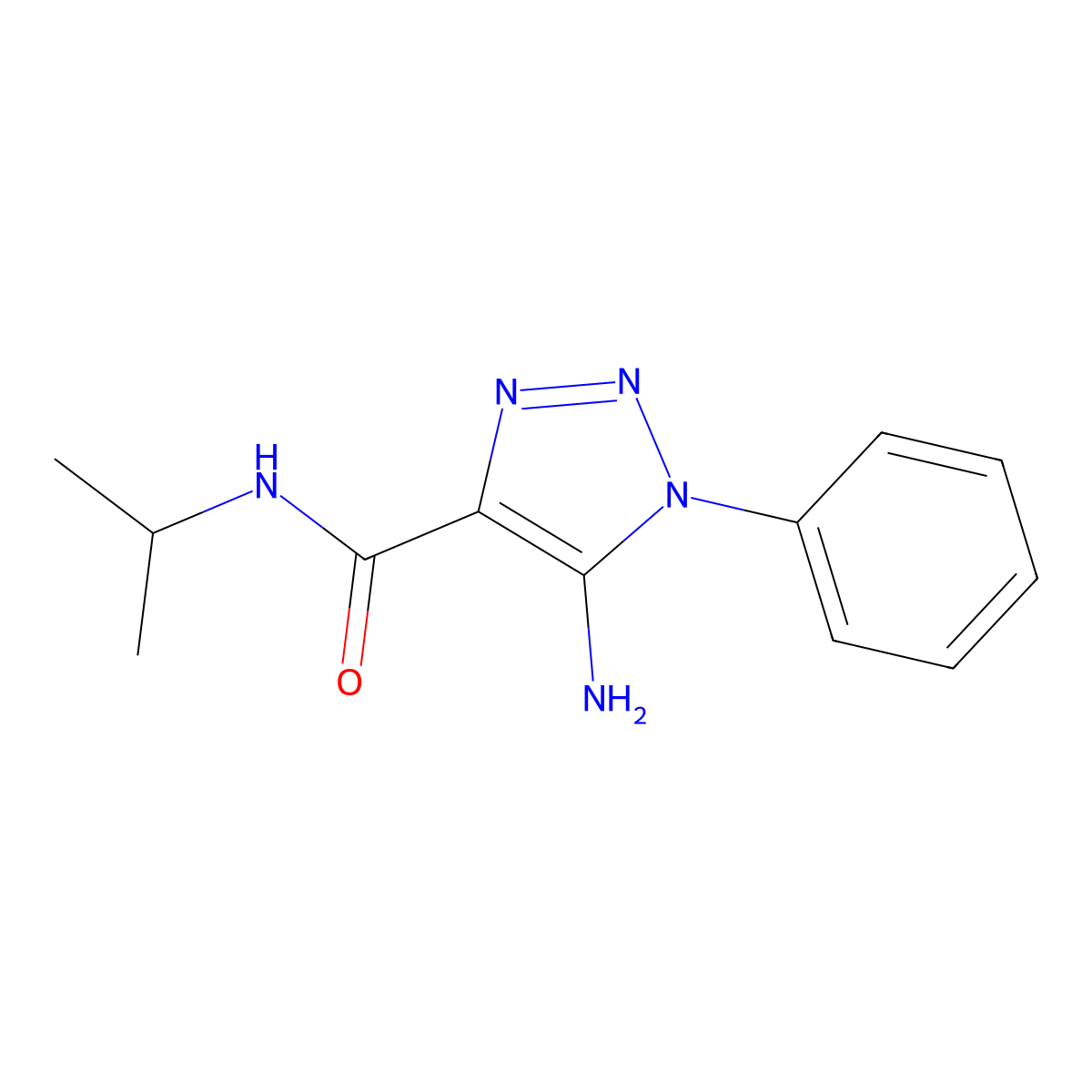 5-amino-N-isopropyl-1-phenyl-1H-1,2,3-triazole-4-carboxamide molecular structure, CAS 1017471-35-0