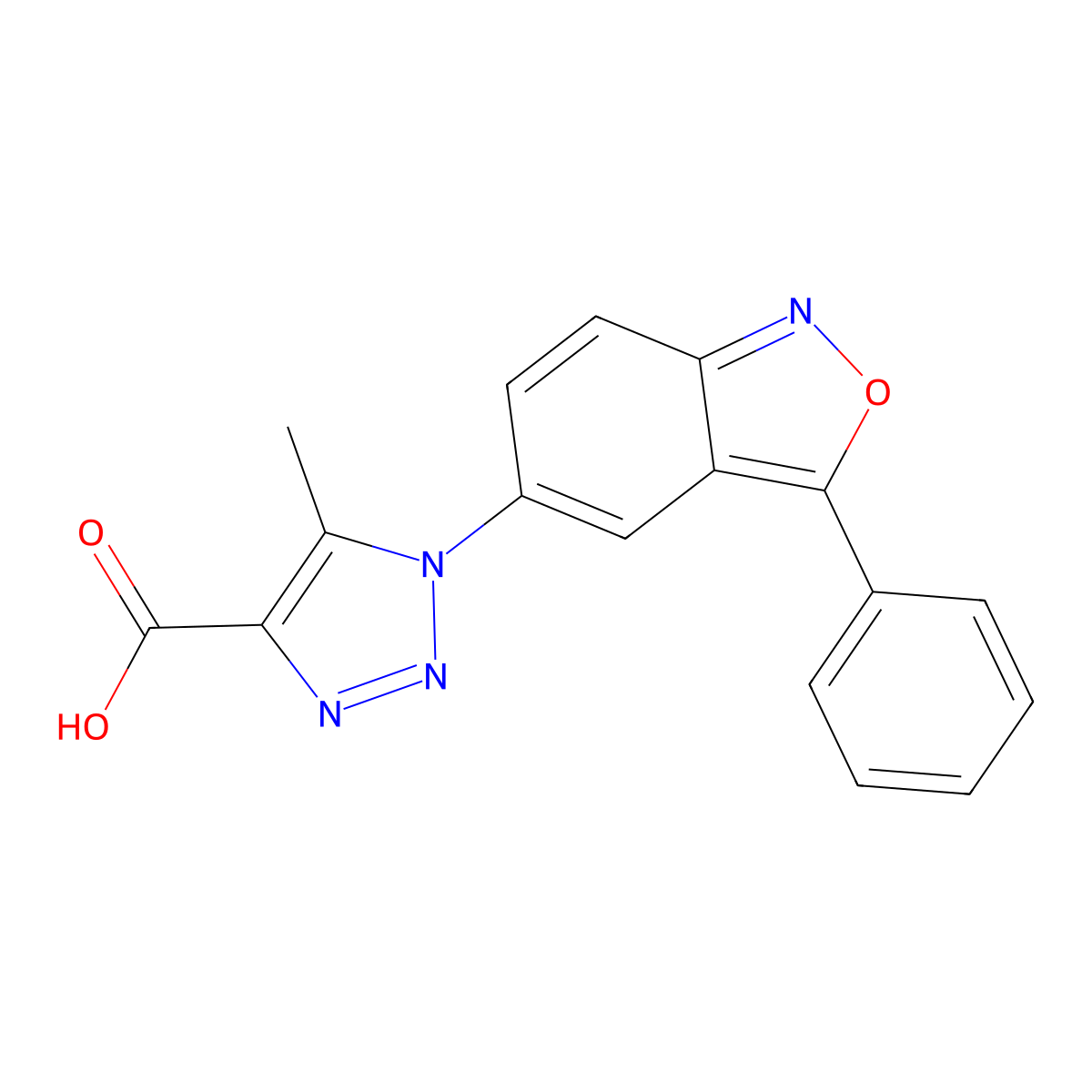 5-methyl-1-(3-phenyl-2,1-benzoxazol-5-yl)-1H-1,2,3-triazole-4-carboxylic acid molecular structure, CAS 1017473-02-7