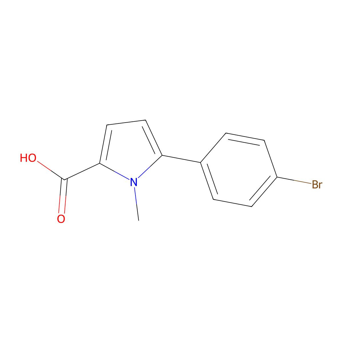 5-(4-bromophenyl)-1-methyl-1H-pyrrole-2-carboxylic acid molecular structure, CAS 1017473-75-4