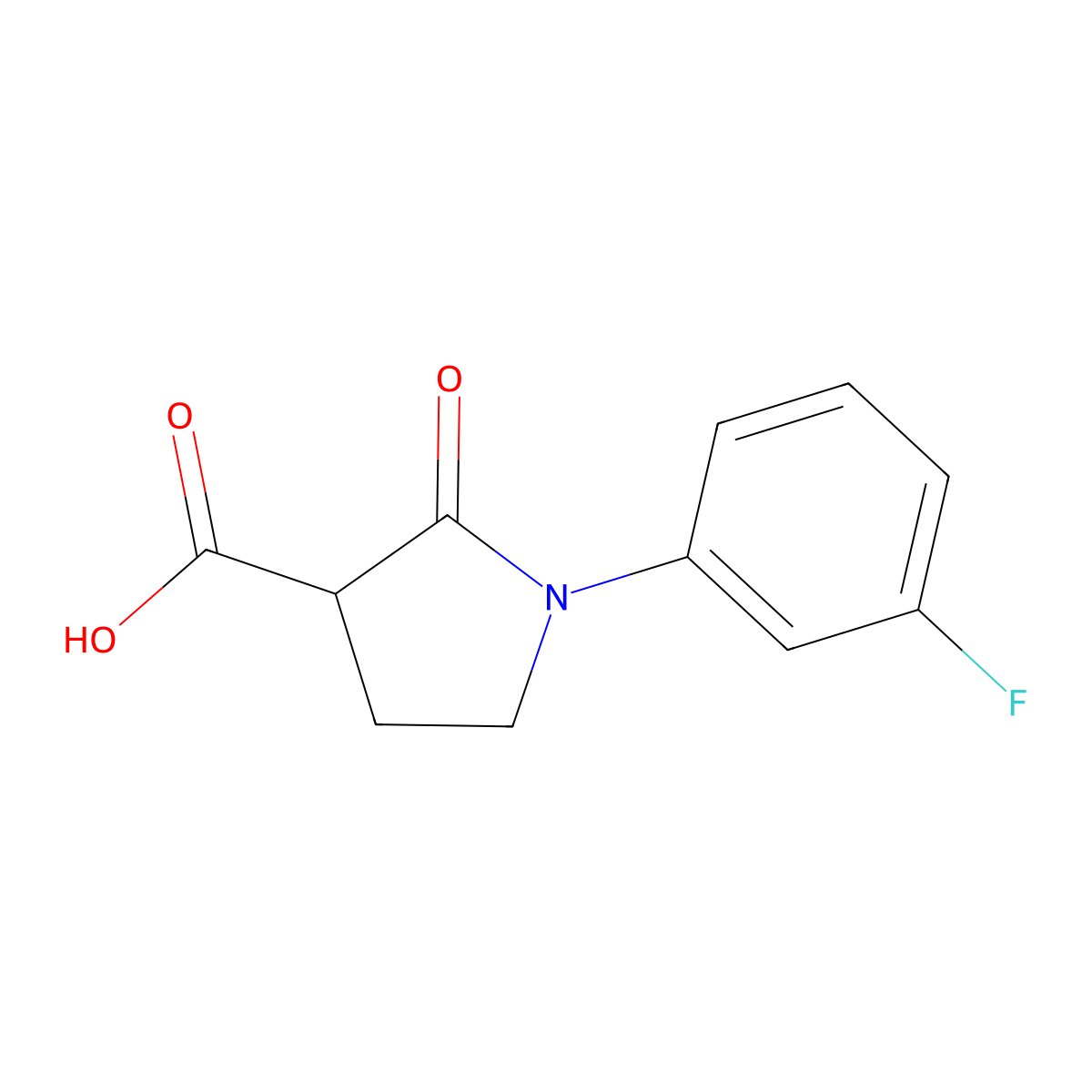 1-(3-Fluorophenyl)-2-oxopyrrolidine-3-carboxylic acid molecular structure, CAS 1017473-77-6