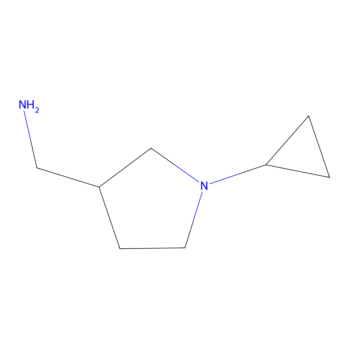 (1-Cyclopropylpyrrolidin-3-yl)methanamine molecular structure, CAS 1017474-07-5