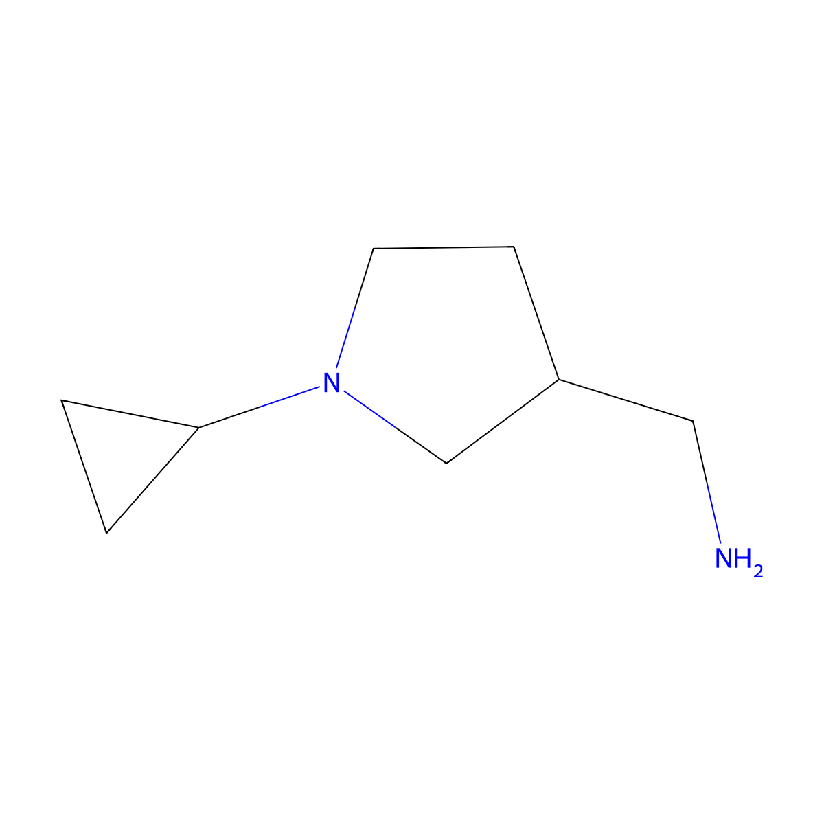 (1-Cyclopropylpyrrolidin-3-yl)methanamine molecular structure, CAS 1017474-07-5