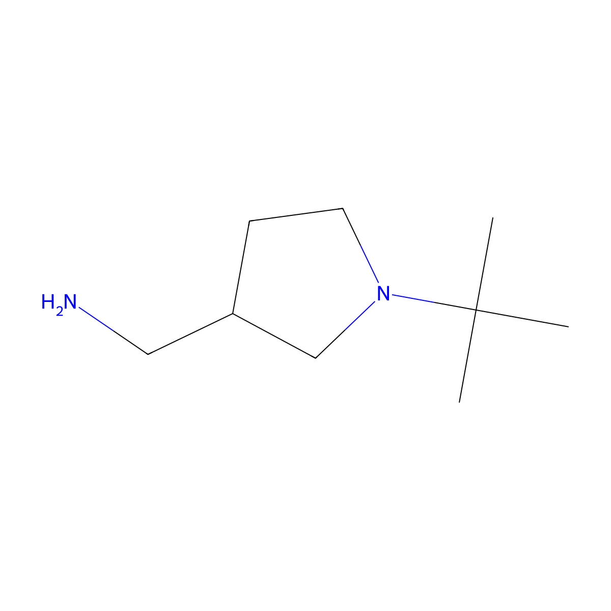 (1-Tert-butylpyrrolidin-3-yl)methanamine molecular structure, CAS 1017474-41-7