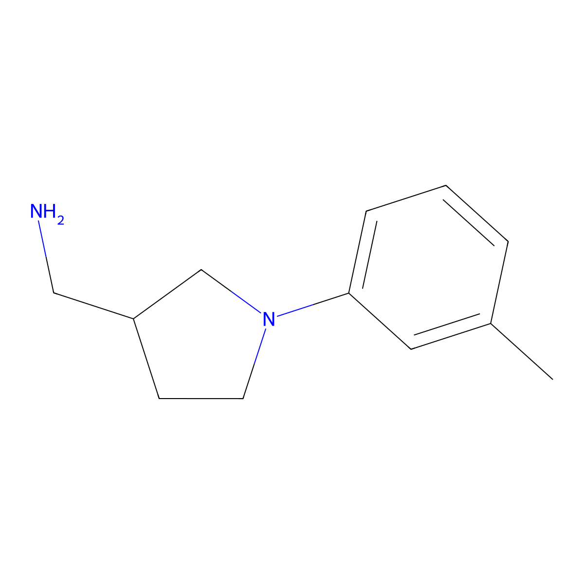 1-[1-(3-Methylphenyl)-3-pyrrolidinyl]methanamine molecular structure, CAS 1017474-51-9