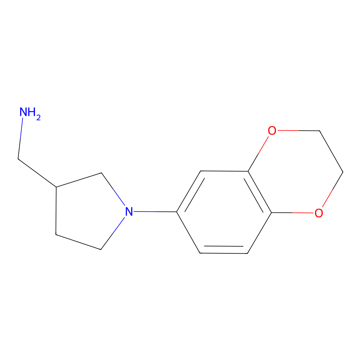 [1-(2,3-Dihydro-1,4-benzodioxin-6-yl)pyrrolidin-3-yl]methanamine molecular structure, CAS 1017474-92-8
