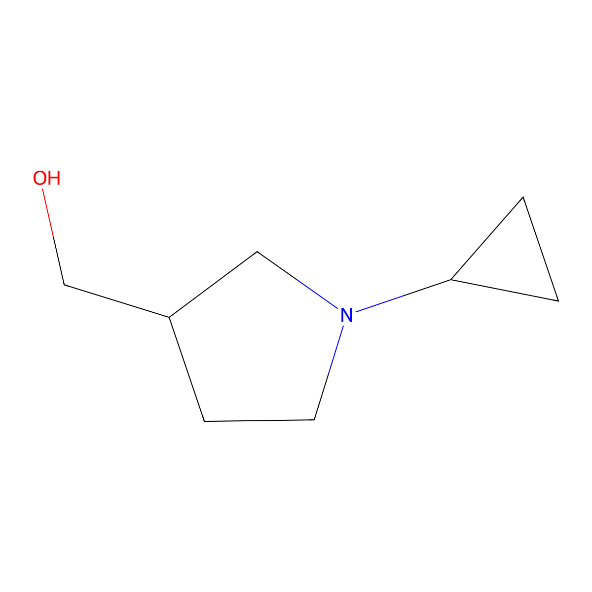 (1-Cyclopropylpyrrolidin-3-yl)methanol molecular structure, CAS 1017476-51-5