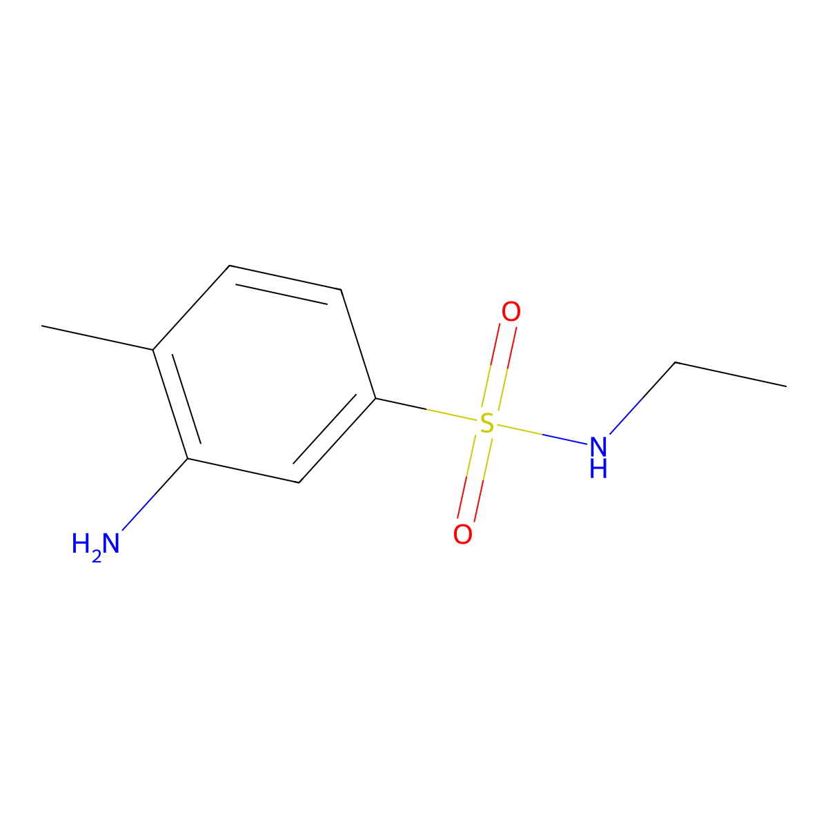 3-amino-N-ethyl-4-methylbenzenesulfonamide molecular structure, CAS 1017477-17-6