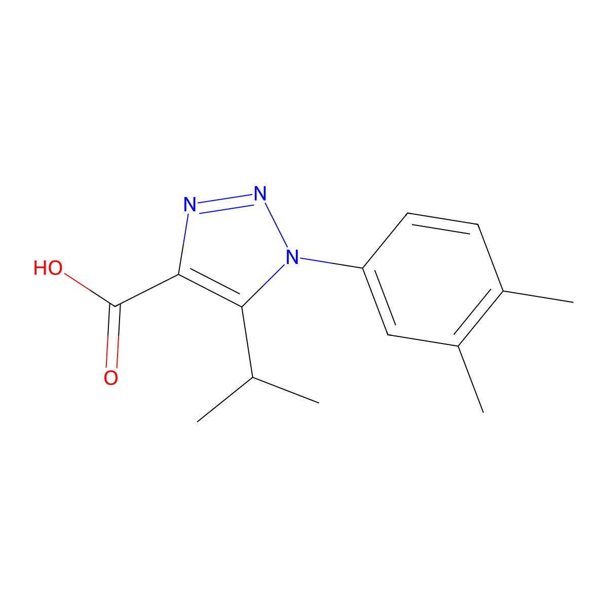 1-(3,4-dimethylphenyl)-5-isopropyl-1H-1,2,3-triazole-4-carboxylic acid molecular structure, CAS 1017477-18-7