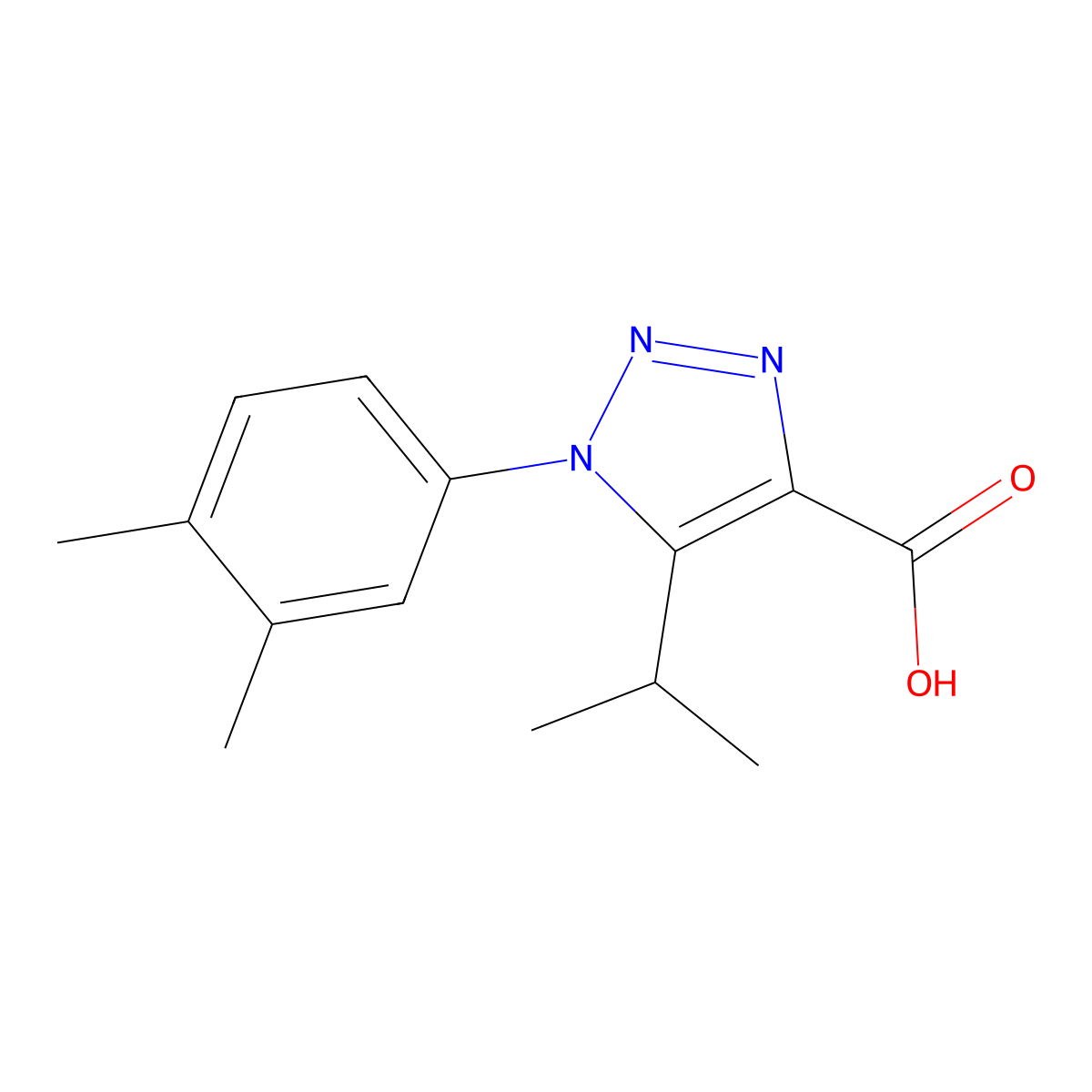 1-(3,4-dimethylphenyl)-5-isopropyl-1H-1,2,3-triazole-4-carboxylic acid molecular structure, CAS 1017477-18-7