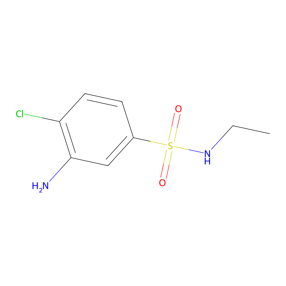 3-Amino-4-chloro-N-ethylbenzenesulfonamide molecular structure, CAS 1017477-22-3