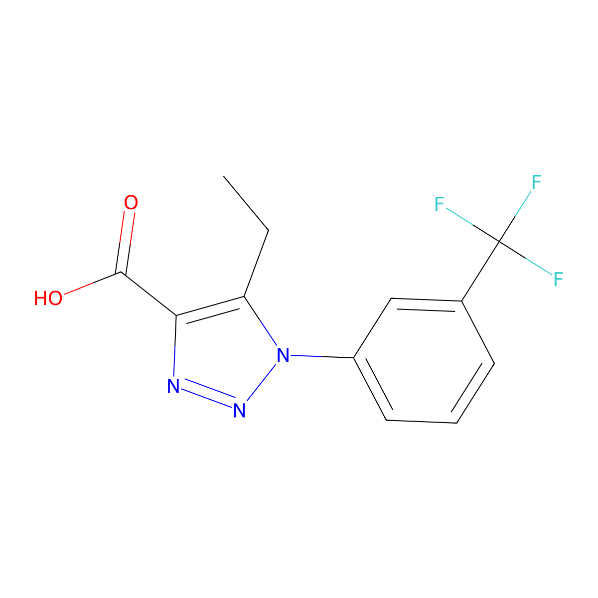 5-ethyl-1-[3-(trifluoromethyl)phenyl]-1H-1,2,3-triazole-4-carboxylic acid molecular structure, CAS 1017477-68-7