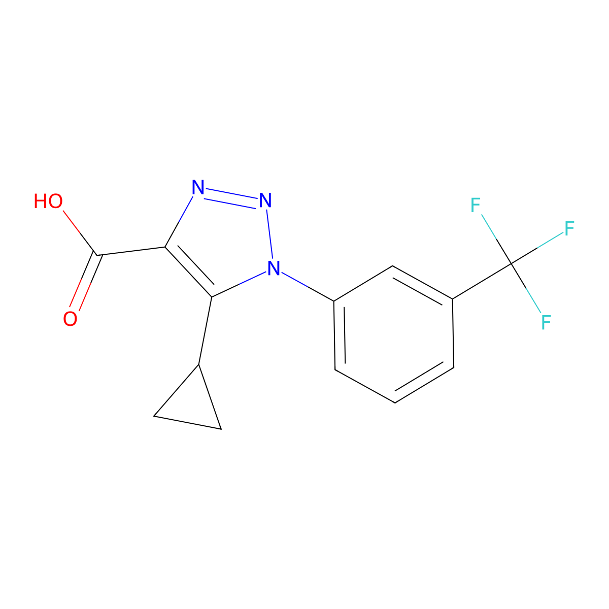 5-cyclopropyl-1-[3-(trifluoromethyl)phenyl]-1H-1,2,3-triazole-4-carboxylic acid molecular structure, CAS 1017477-72-3