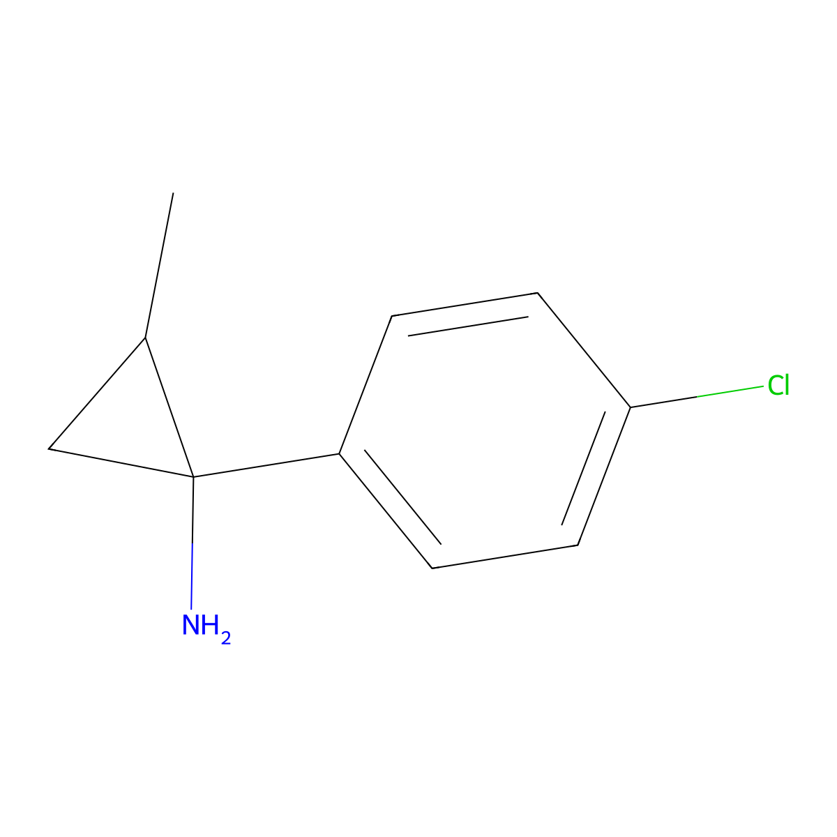 1-(4-Chlorophenyl)-2-methylcyclopropan-1-amine molecular structure, CAS 1017478-72-6