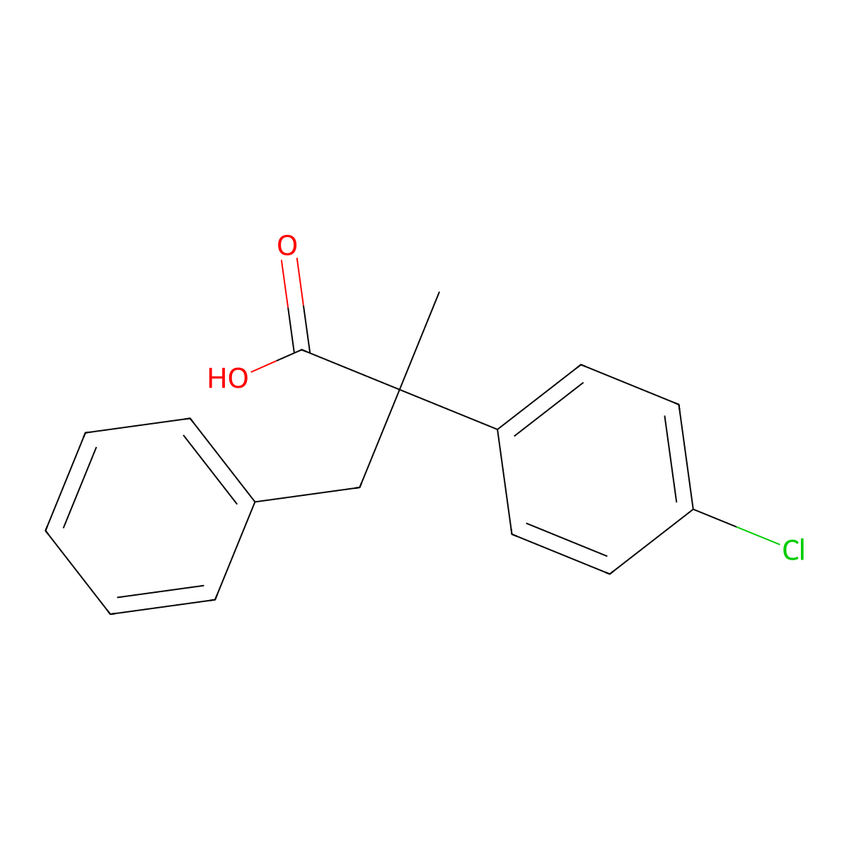 2-(4-Chlorophenyl)-2-methyl-3-phenylpropanoicacid molecular structure, CAS 1017479-35-4