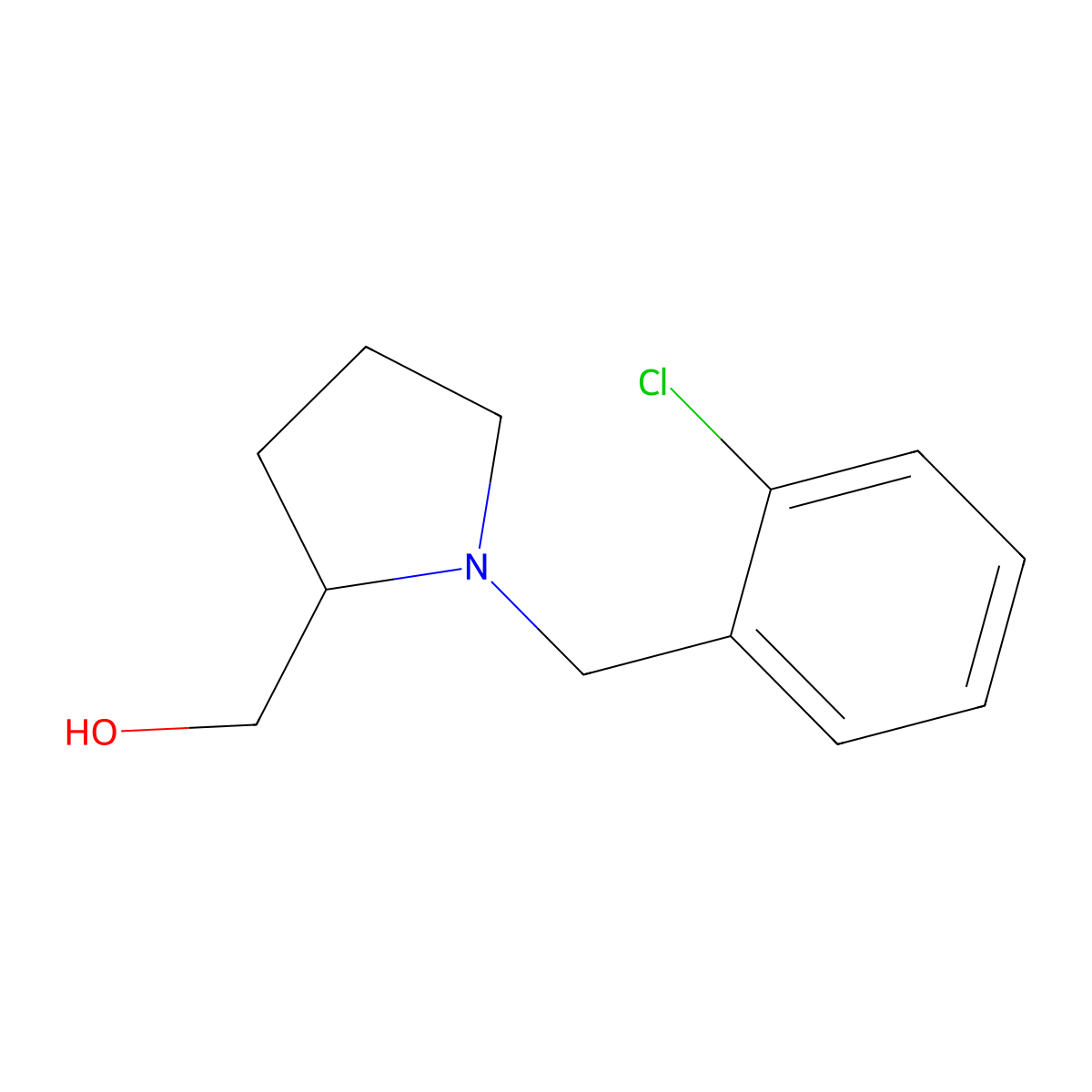 {1-[(2-Chlorophenyl)methyl]pyrrolidin-2-yl}methanol molecular structure, CAS 1017479-63-8