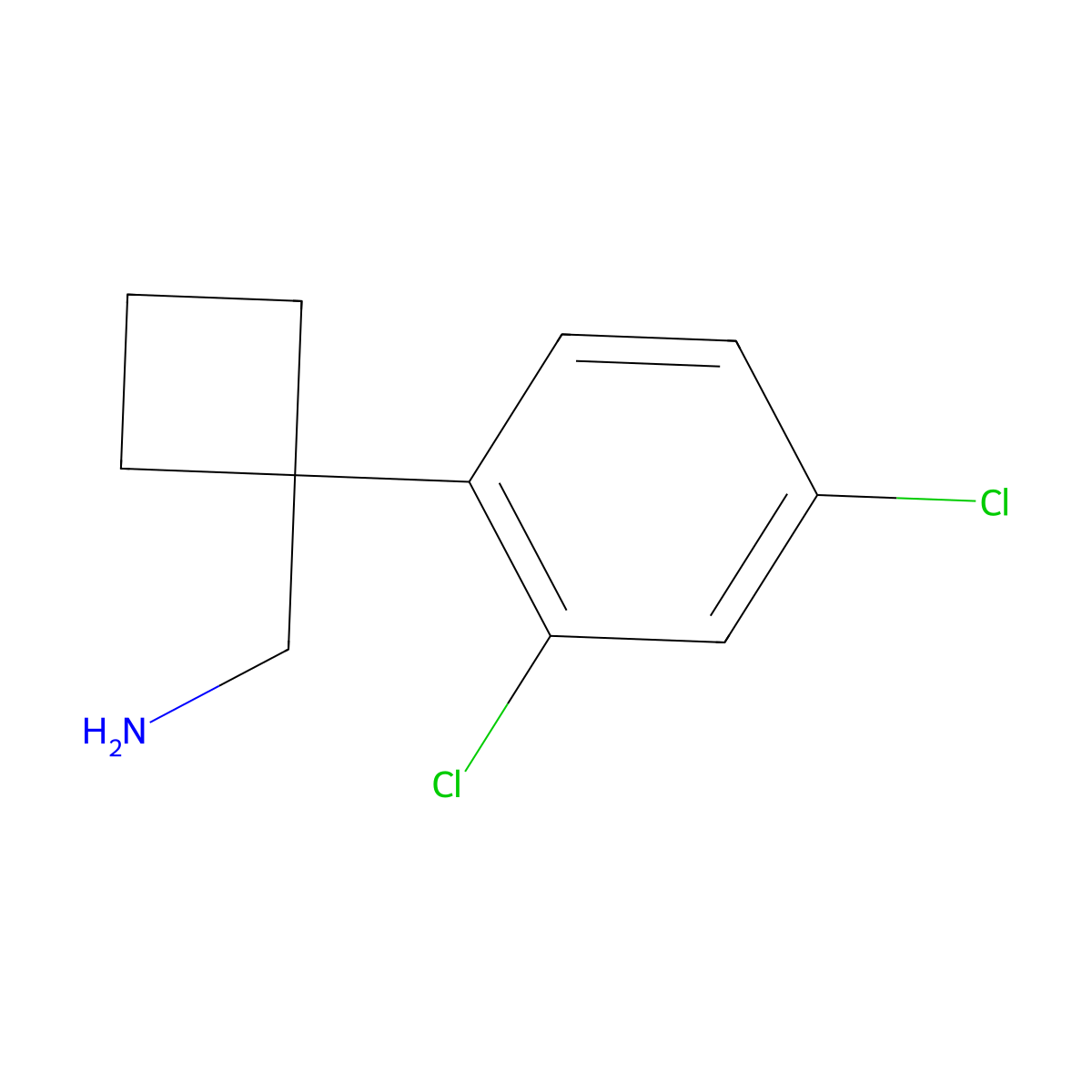 [1-(2,4-Dichlorophenyl)cyclobutyl]methanamine molecular structure, CAS 1017479-81-0