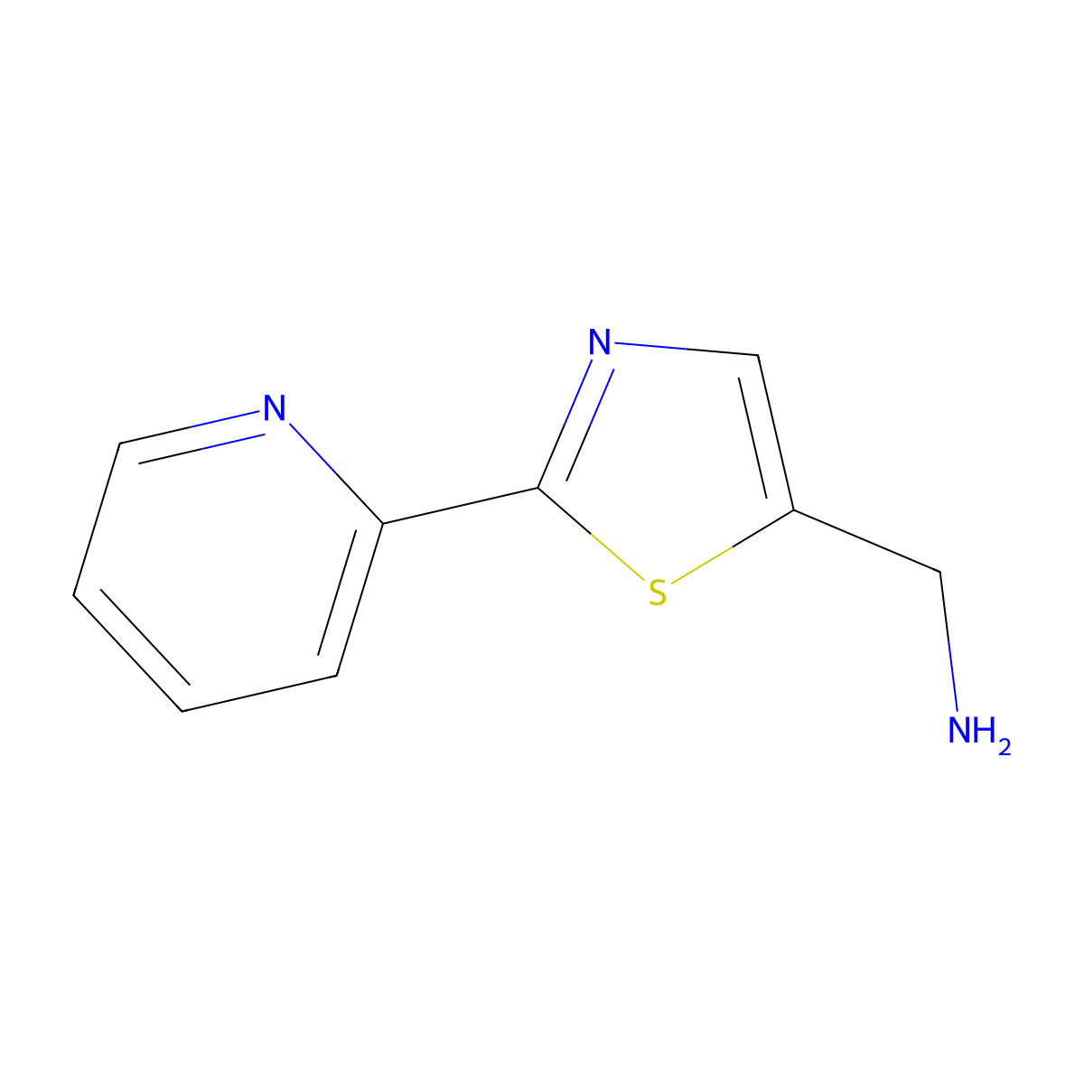 2-(2-Pyridinyl)-5-thiazolemethanamine molecular structure, CAS 1017480-20-4