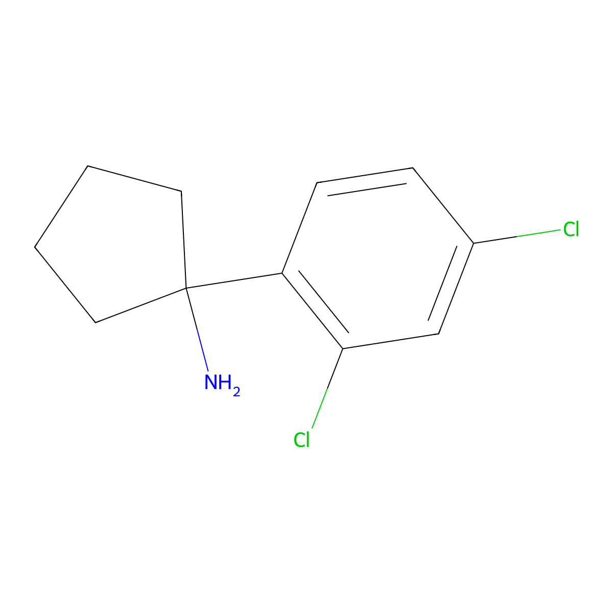 1-(2,4-Dichlorophenyl)cyclopentanamine molecular structure, CAS 1017480-48-6