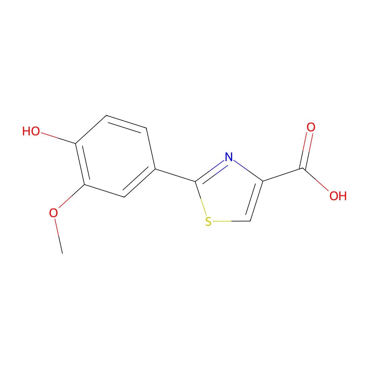 2-(4-Hydroxy-3-methoxyphenyl)-4-thiazolecarboxylic acid molecular structure, CAS 1017480-49-7