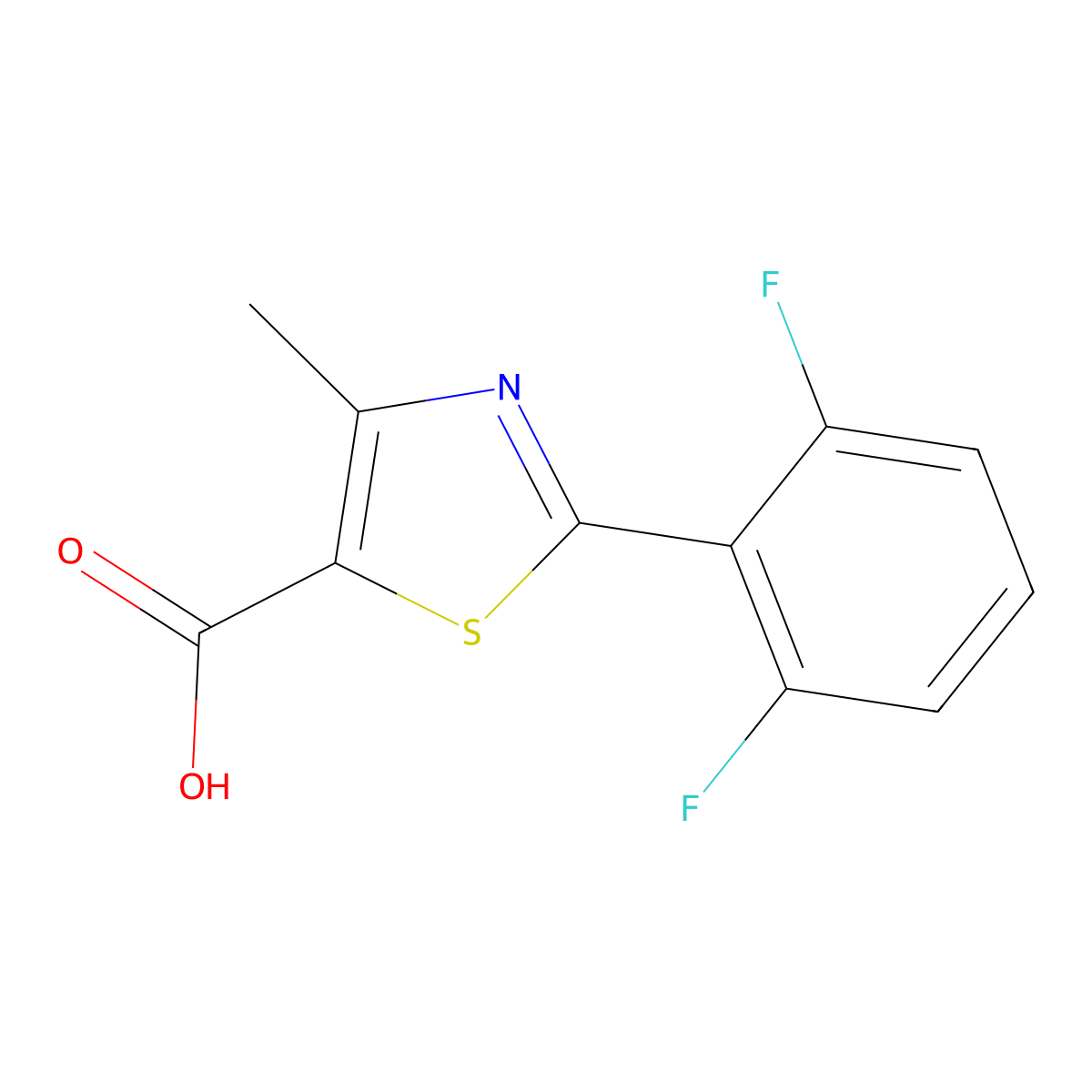 2-(2,6-Difluorophenyl)-4-methyl-1,3-thiazole-5-carboxylic acid molecular structure, CAS 1017480-58-8
