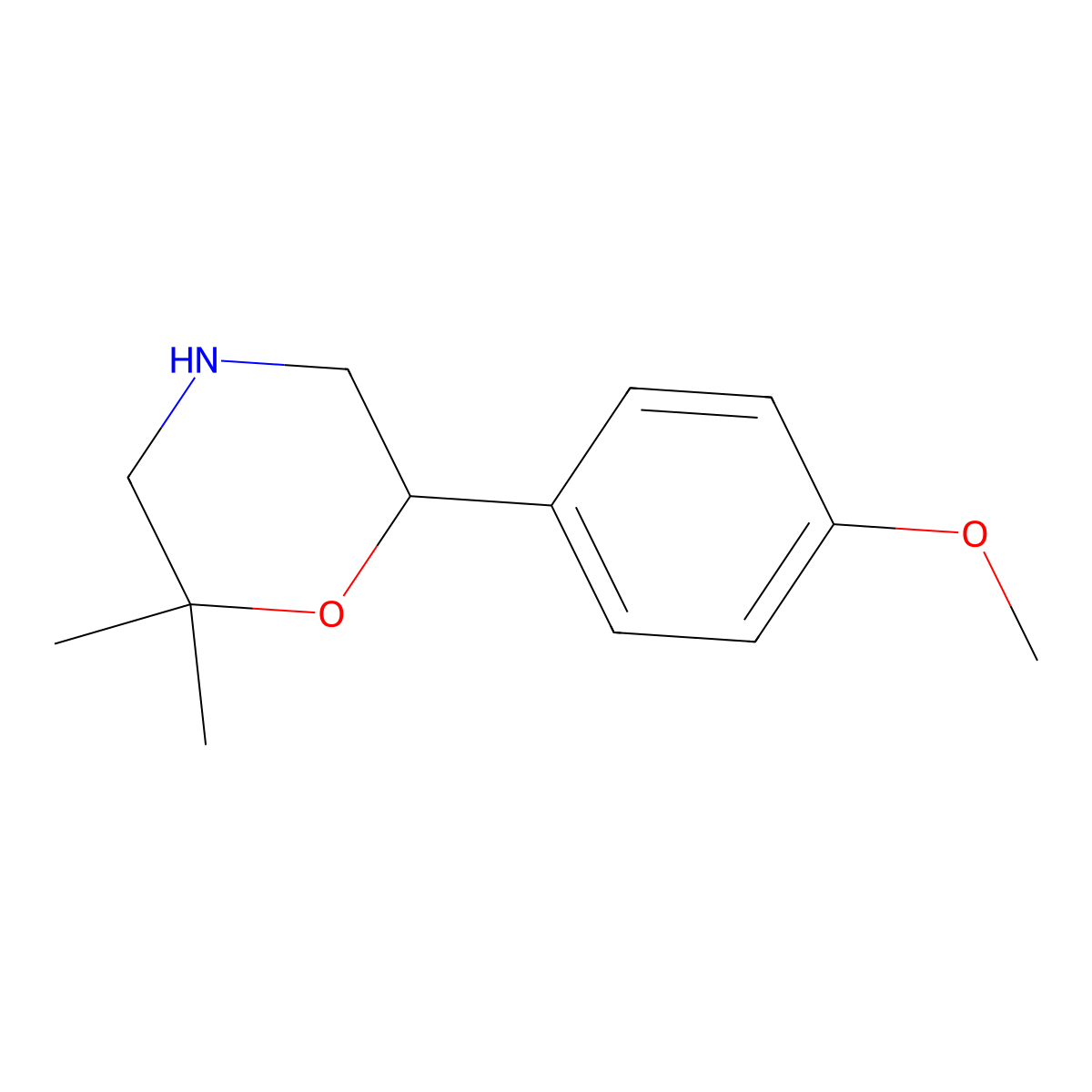 6-(4-Methoxyphenyl)-2,2-dimethylmorpholine molecular structure, CAS 1017480-89-5