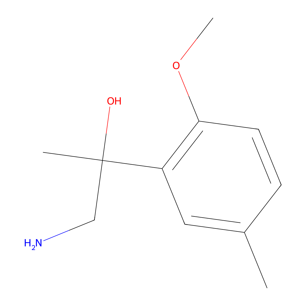 1-Amino-2-(2-methoxy-5-methylphenyl)propan-2-ol molecular structure, CAS 1017481-77-4