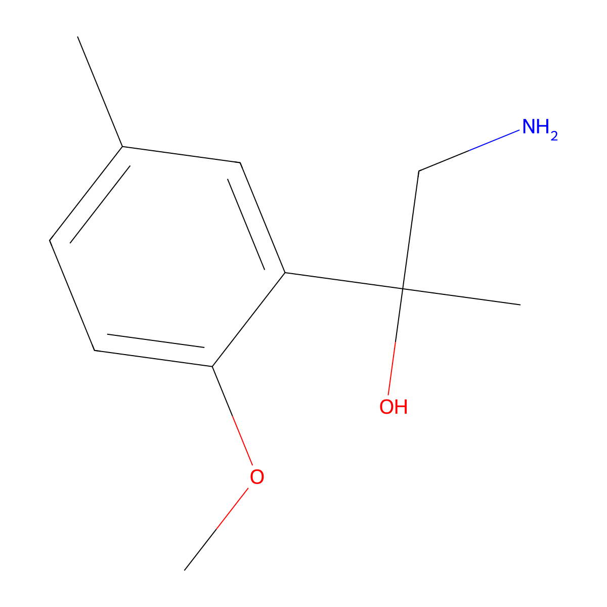 1-Amino-2-(2-methoxy-5-methylphenyl)propan-2-ol molecular structure, CAS 1017481-77-4