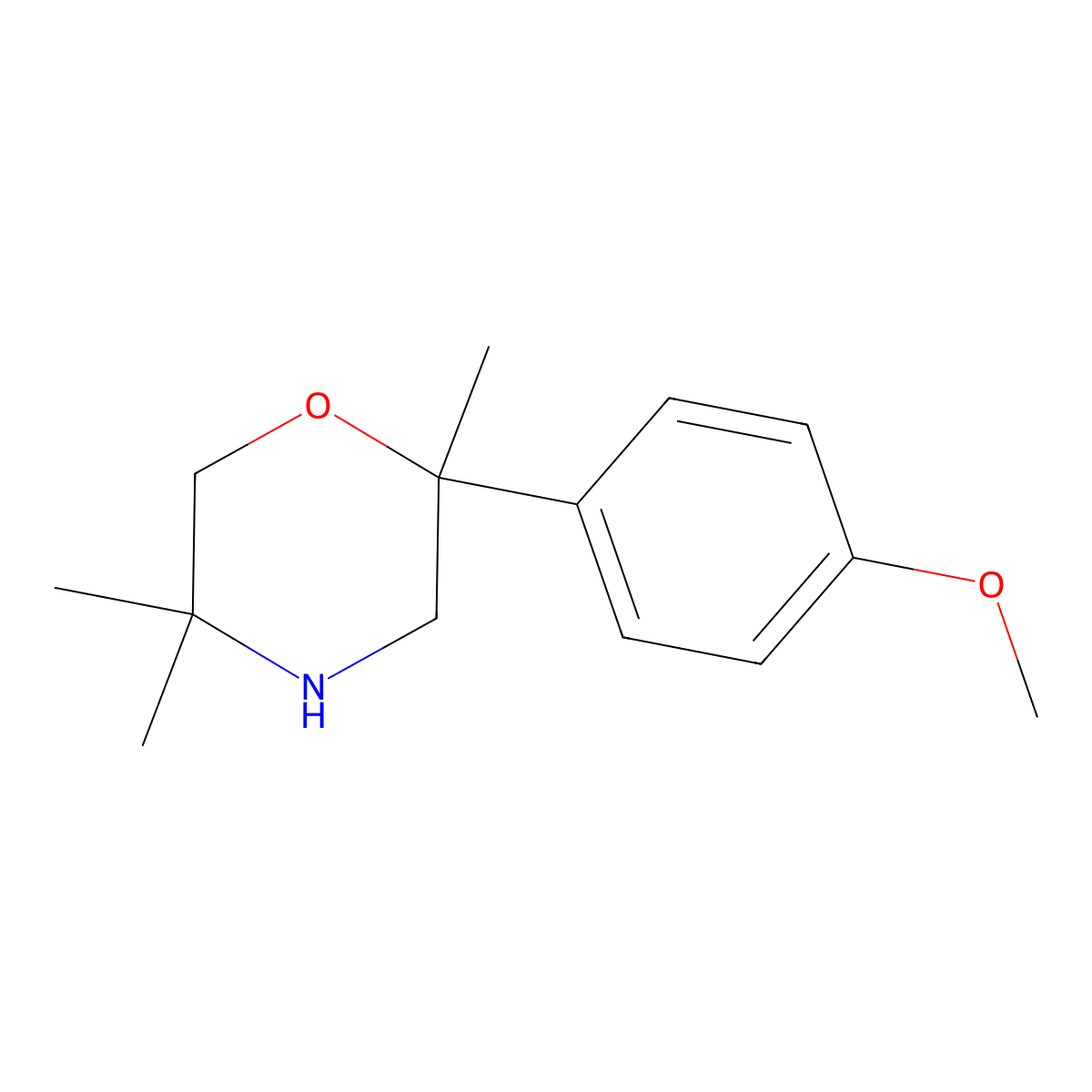 2-(4-Methoxyphenyl)-2,5,5-trimethylmorpholine molecular structure, CAS 1017482-55-1