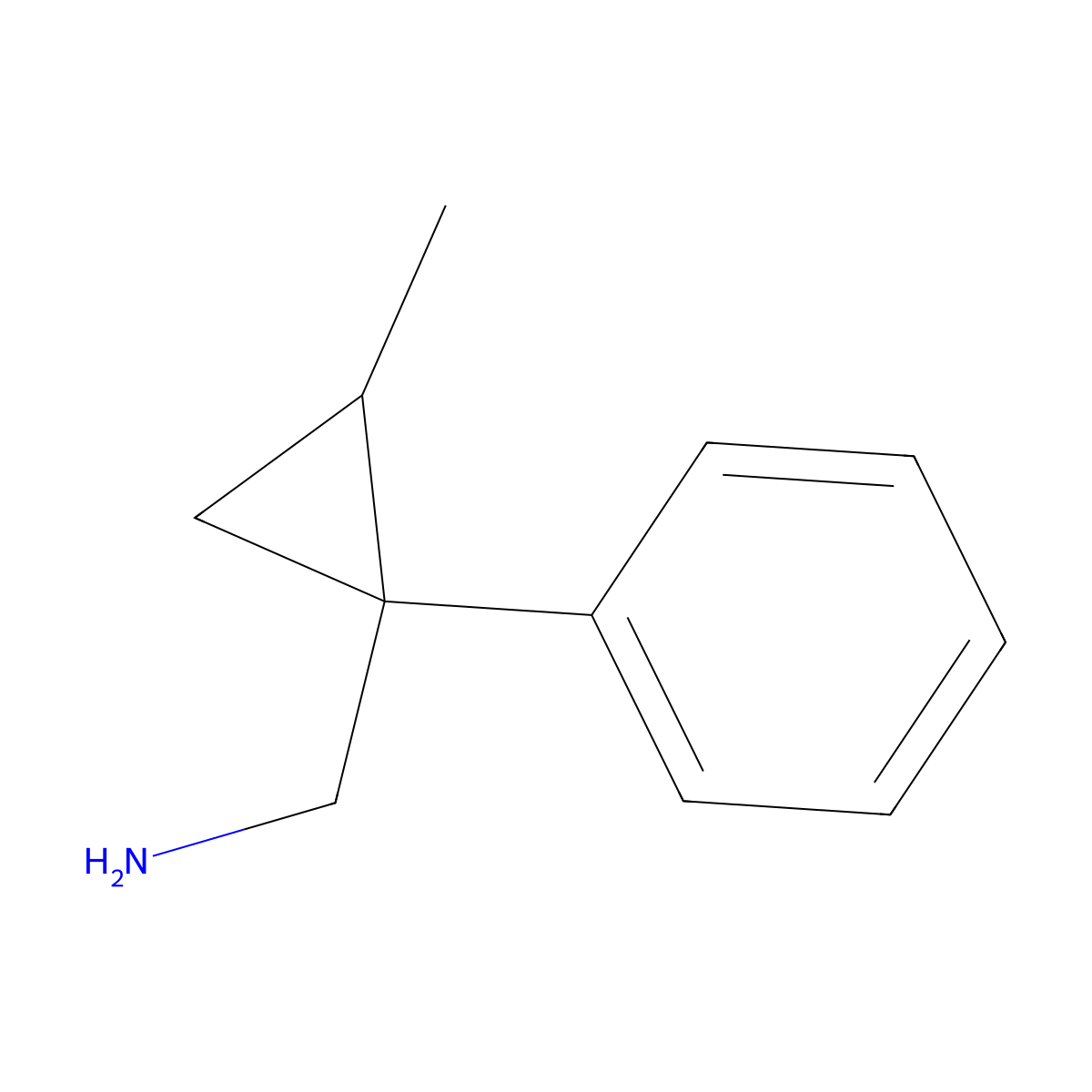 (2-Methyl-1-phenylcyclopropyl)methanamine molecular structure, CAS 1017484-18-2
